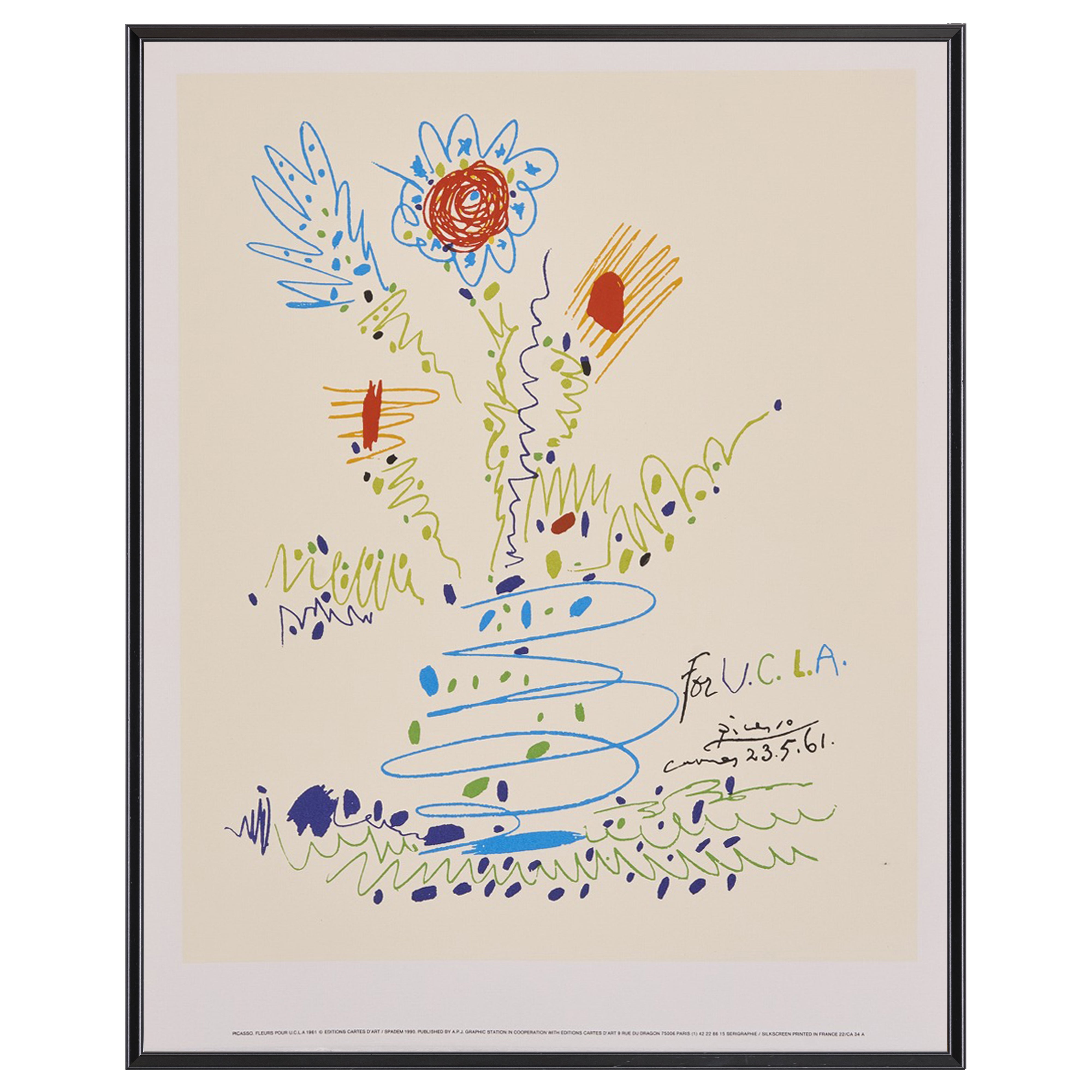 完売【限定10枚】FLEURS POUR U.C.L.A. 1961 - Editions Cartes D’Art Paris 1990 / パブロ・ピカソ