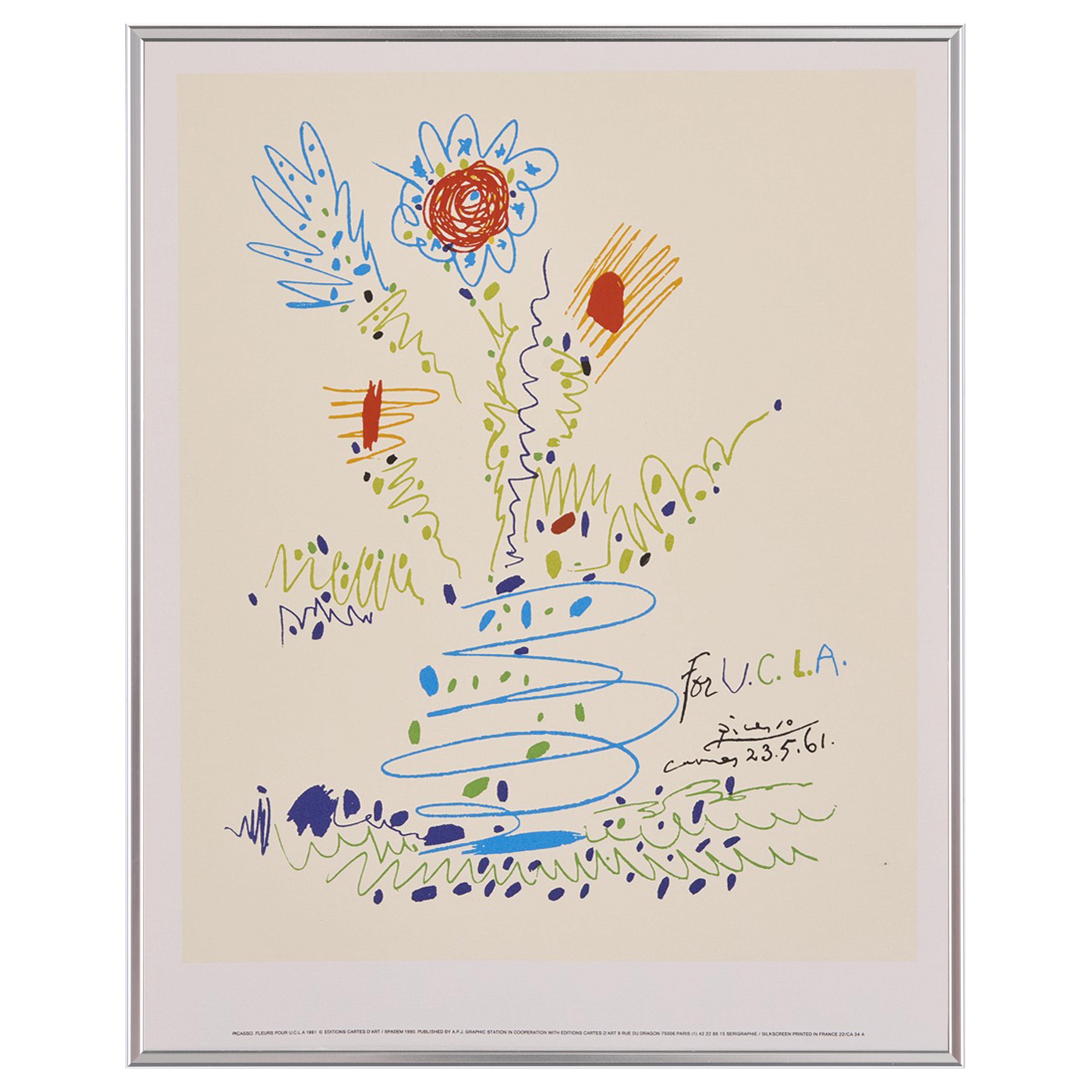 完売【限定10枚】FLEURS POUR U.C.L.A. 1961 - Editions Cartes D’Art Paris 1990 / パブロ・ピカソ