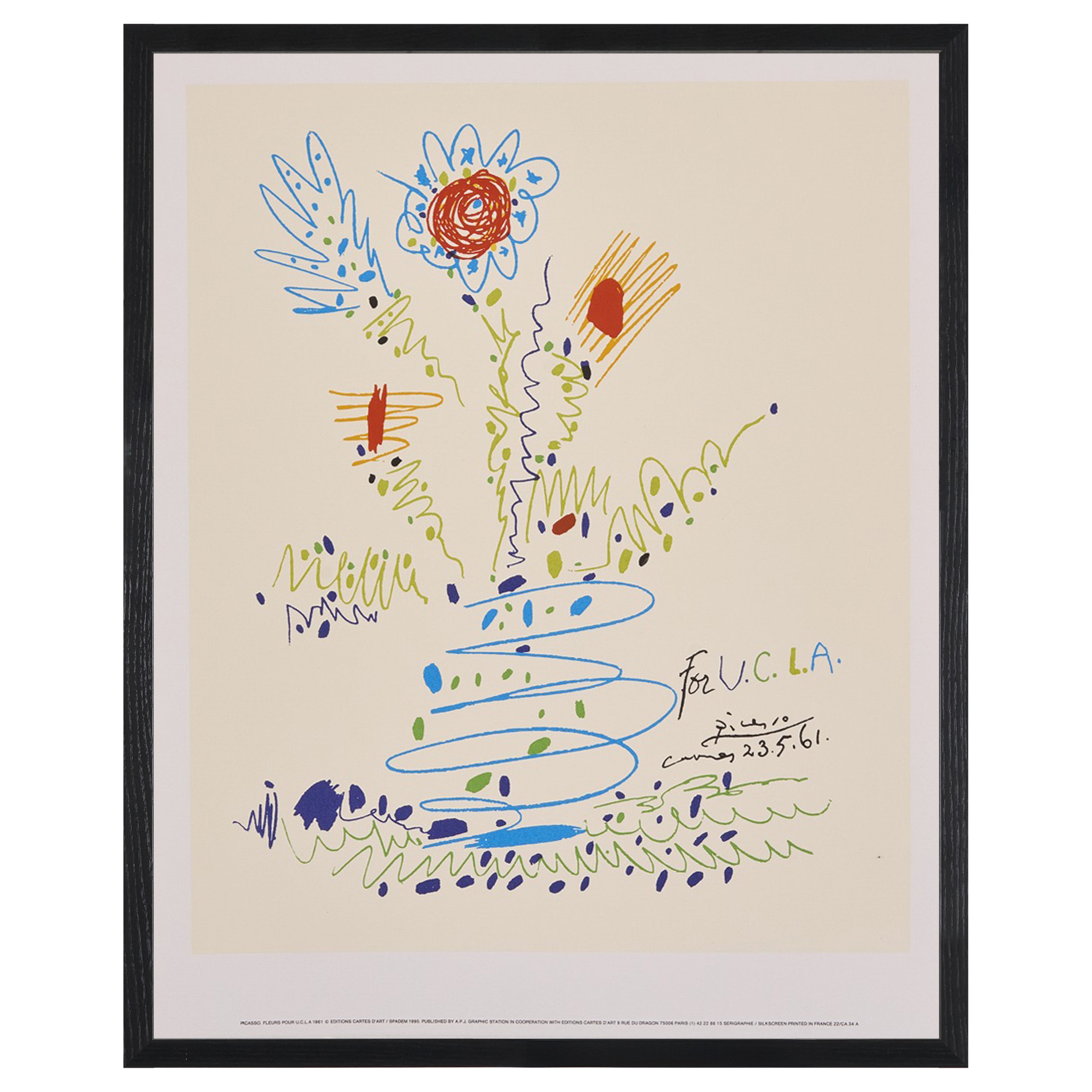 完売【限定10枚】FLEURS POUR U.C.L.A. 1961 - Editions Cartes D’Art Paris 1990 / パブロ・ピカソ