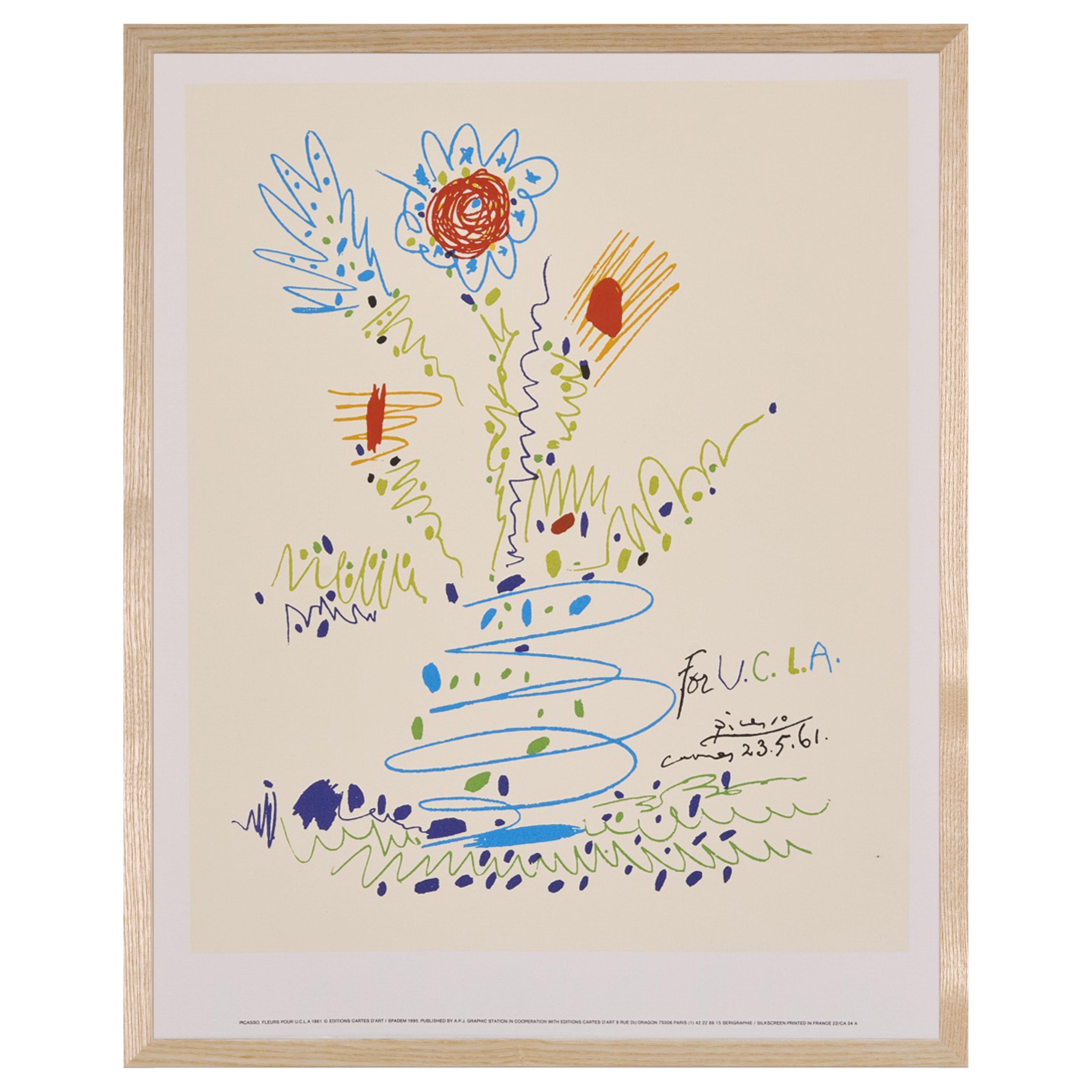 完売【限定10枚】FLEURS POUR U.C.L.A. 1961 - Editions Cartes D’Art Paris 1990 / パブロ・ピカソ