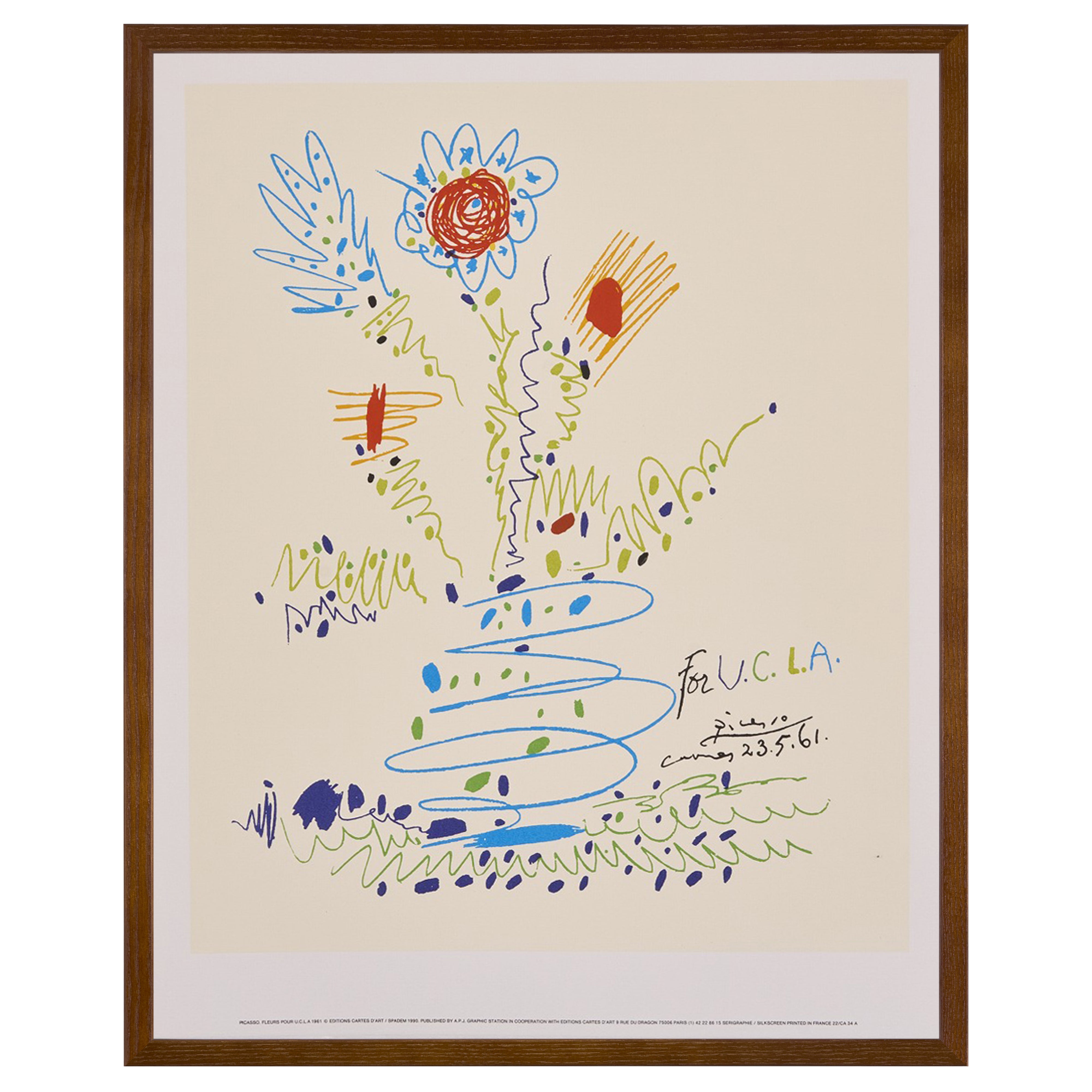 完売【限定10枚】FLEURS POUR U.C.L.A. 1961 - Editions Cartes D’Art Paris 1990 / パブロ・ピカソ
