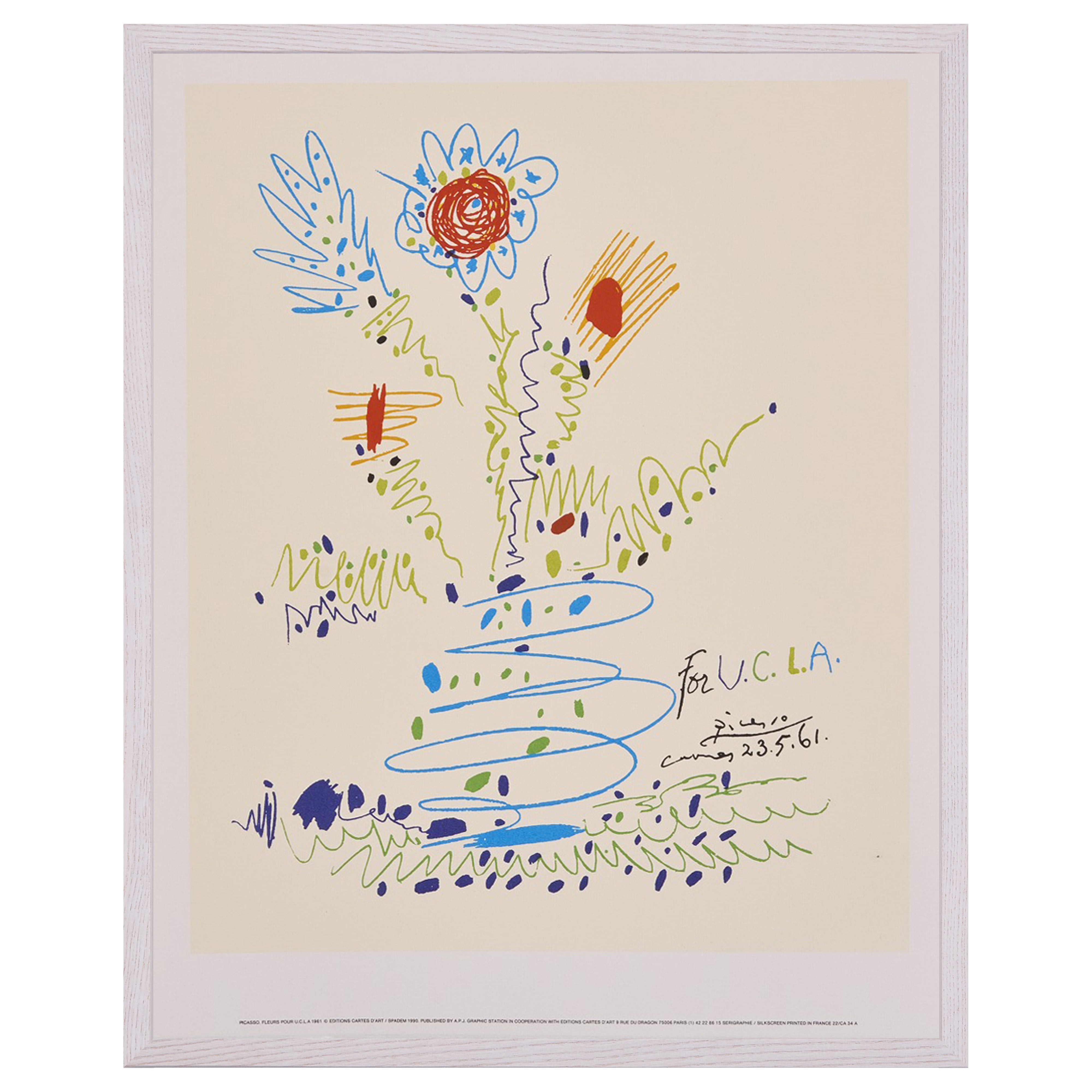 完売【限定10枚】FLEURS POUR U.C.L.A. 1961 - Editions Cartes D’Art Paris 1990 / パブロ・ピカソ