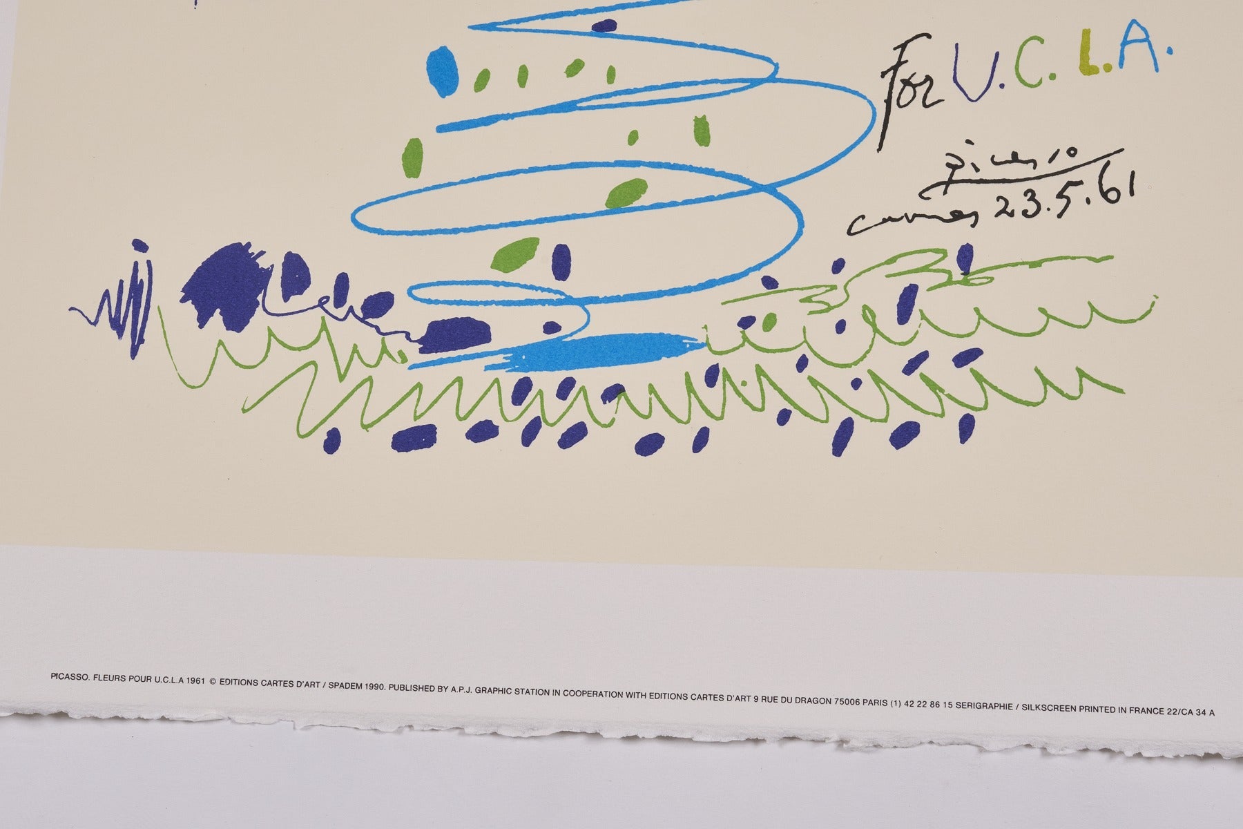 完売【限定10枚】FLEURS POUR U.C.L.A. 1961 - Editions Cartes D’Art Paris 1990 / パブロ・ピカソ