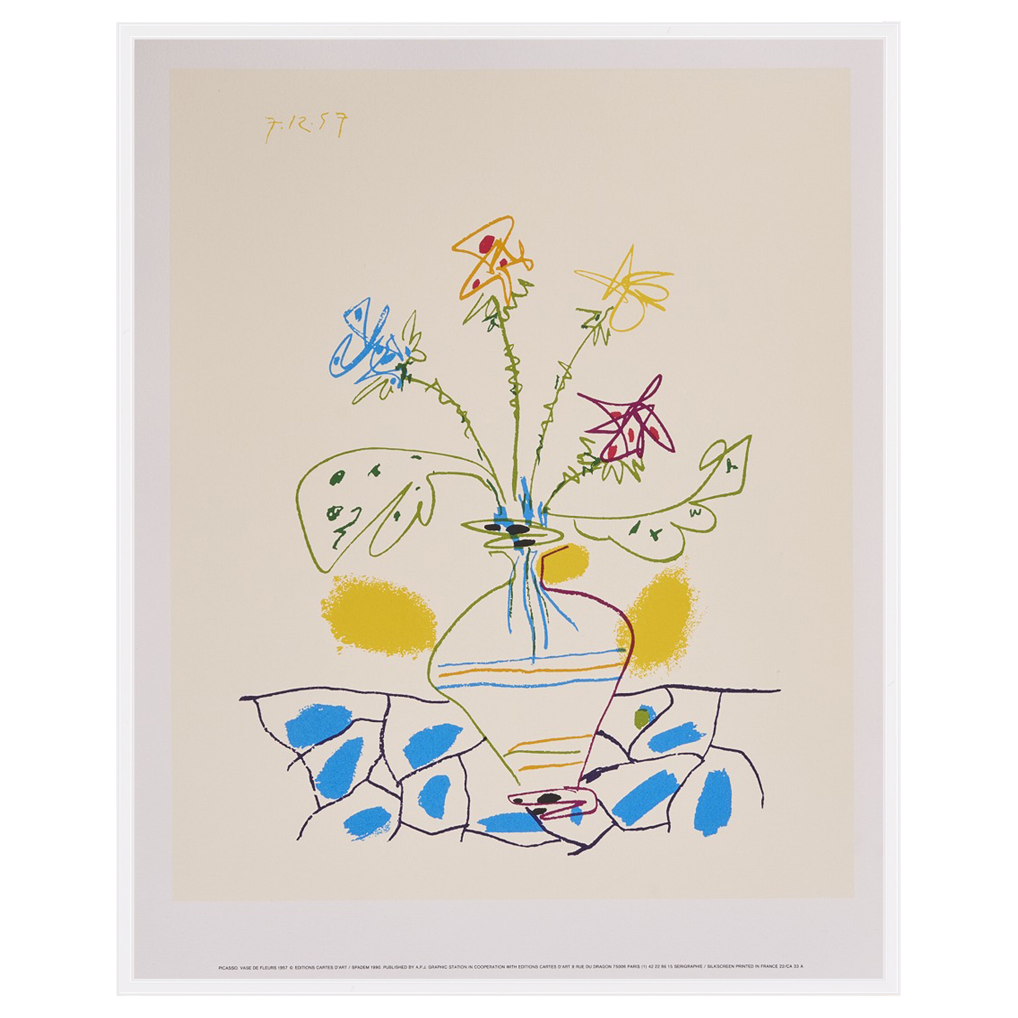 【限定10枚】VASE DE FLEURS 1957 - Editions Cartes D’Art Paris 1990 / パブロ・ピカソ