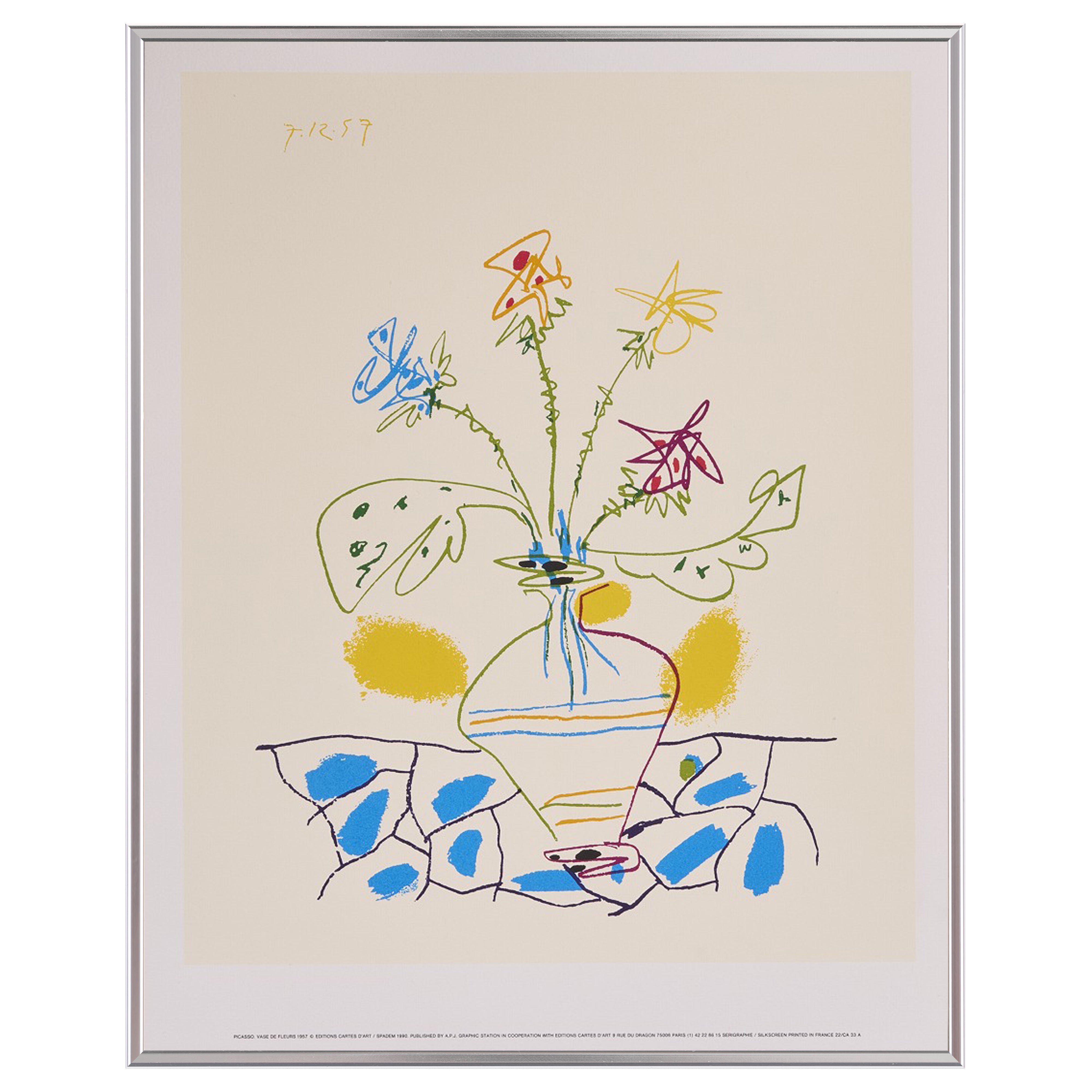 【限定10枚】VASE DE FLEURS 1957 - Editions Cartes D’Art Paris 1990 / パブロ・ピカソ