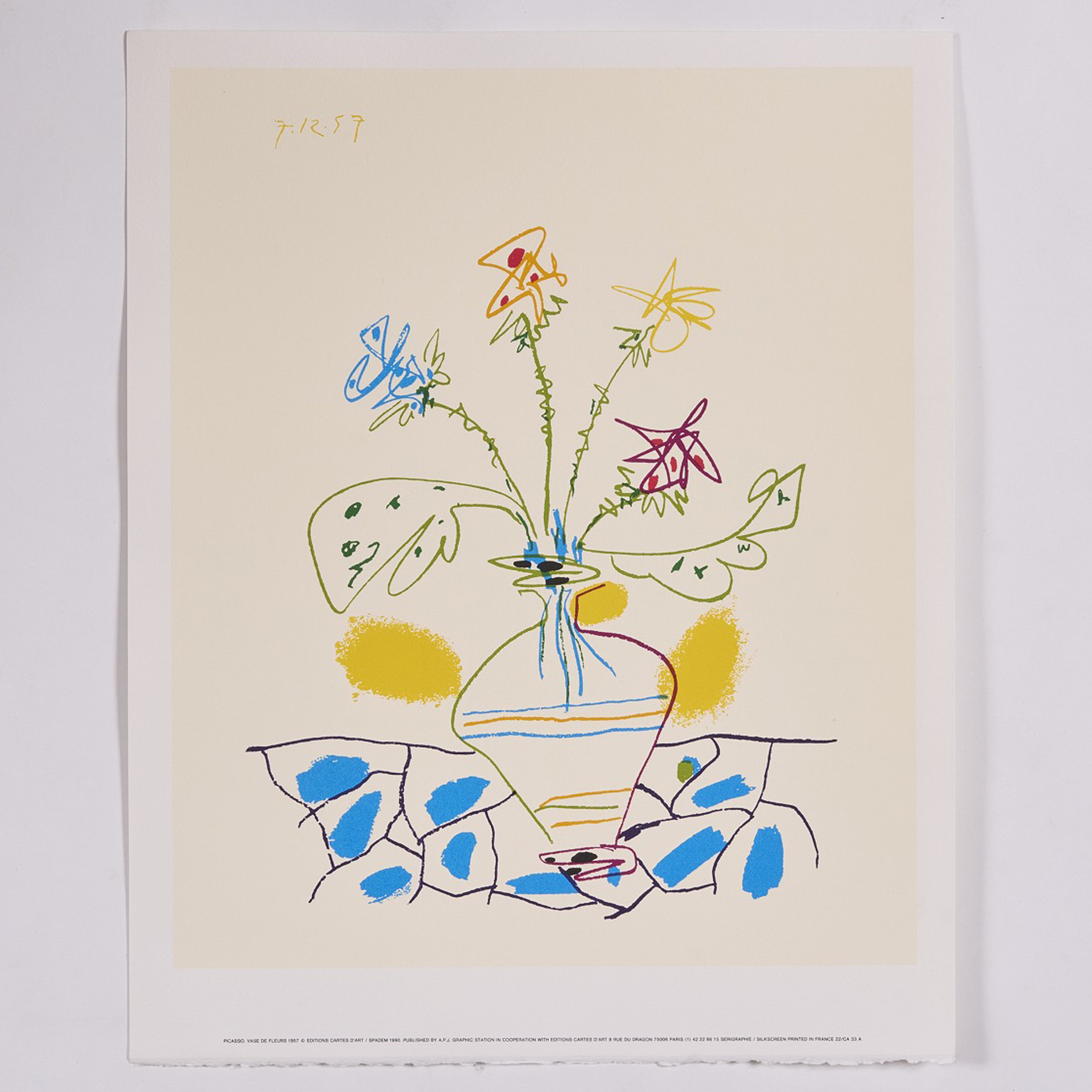 【限定10枚】VASE DE FLEURS 1957 - Editions Cartes D’Art Paris 1990 / パブロ・ピカソ