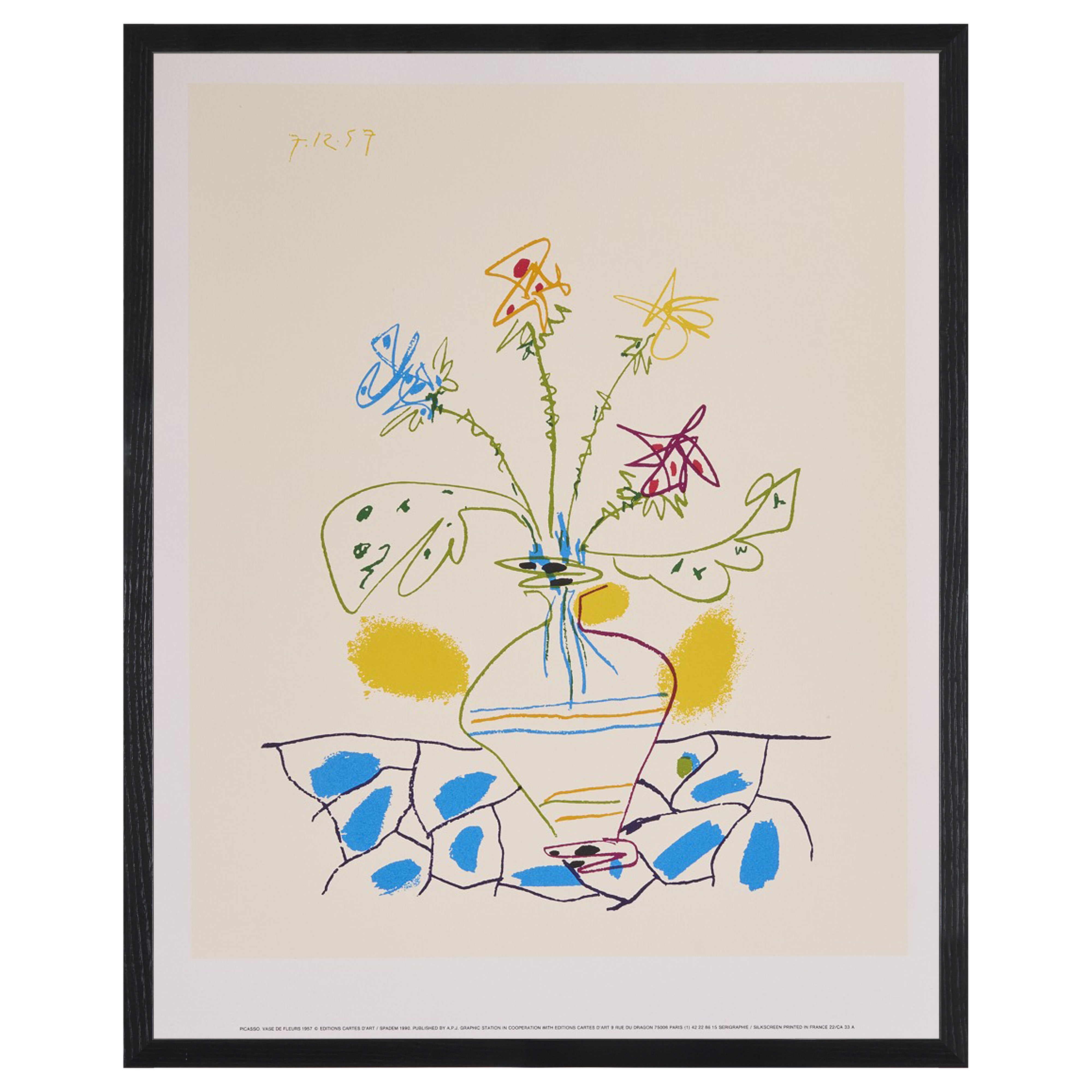 【限定10枚】VASE DE FLEURS 1957 - Editions Cartes D’Art Paris 1990 / パブロ・ピカソ