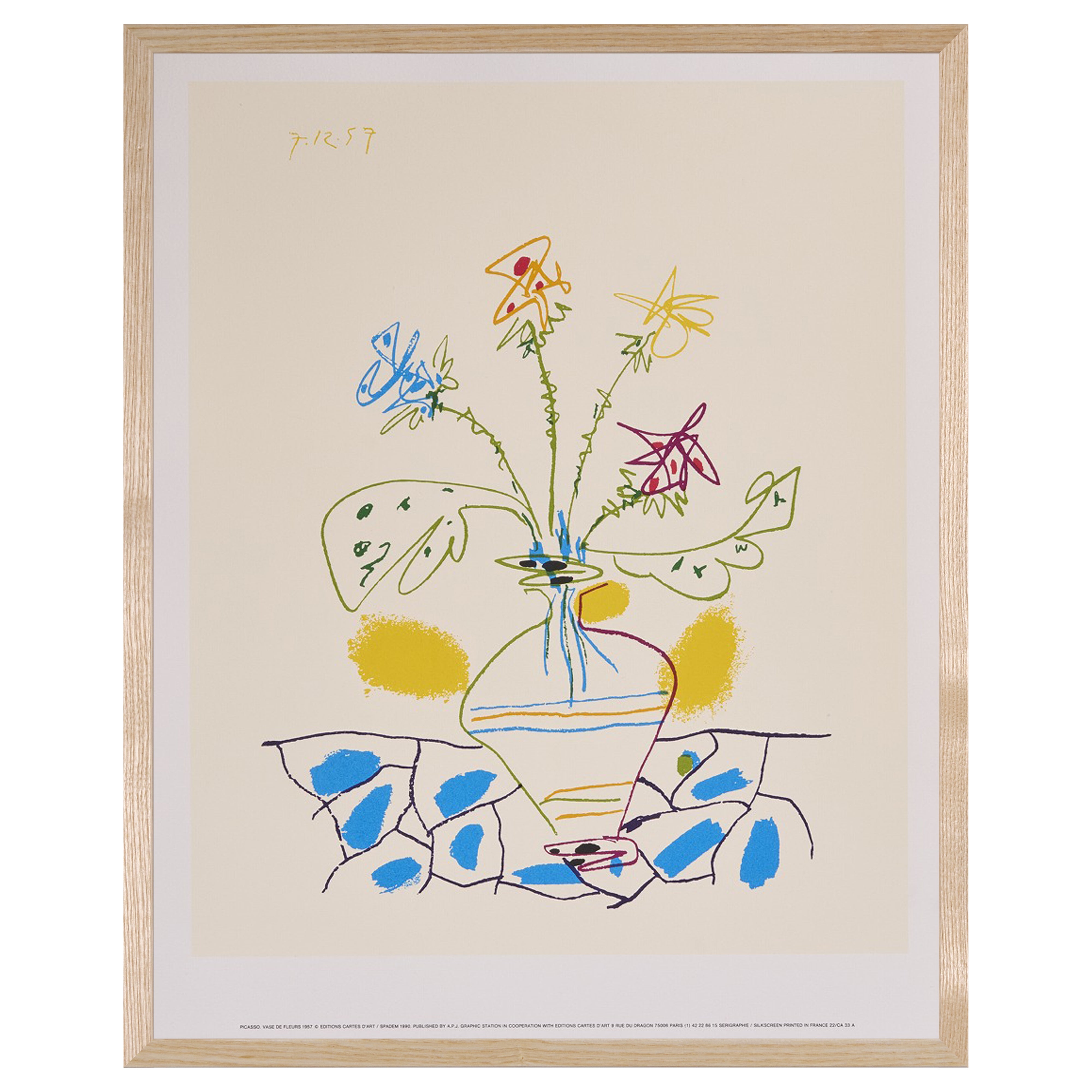 【限定10枚】VASE DE FLEURS 1957 - Editions Cartes D’Art Paris 1990 / パブロ・ピカソ
