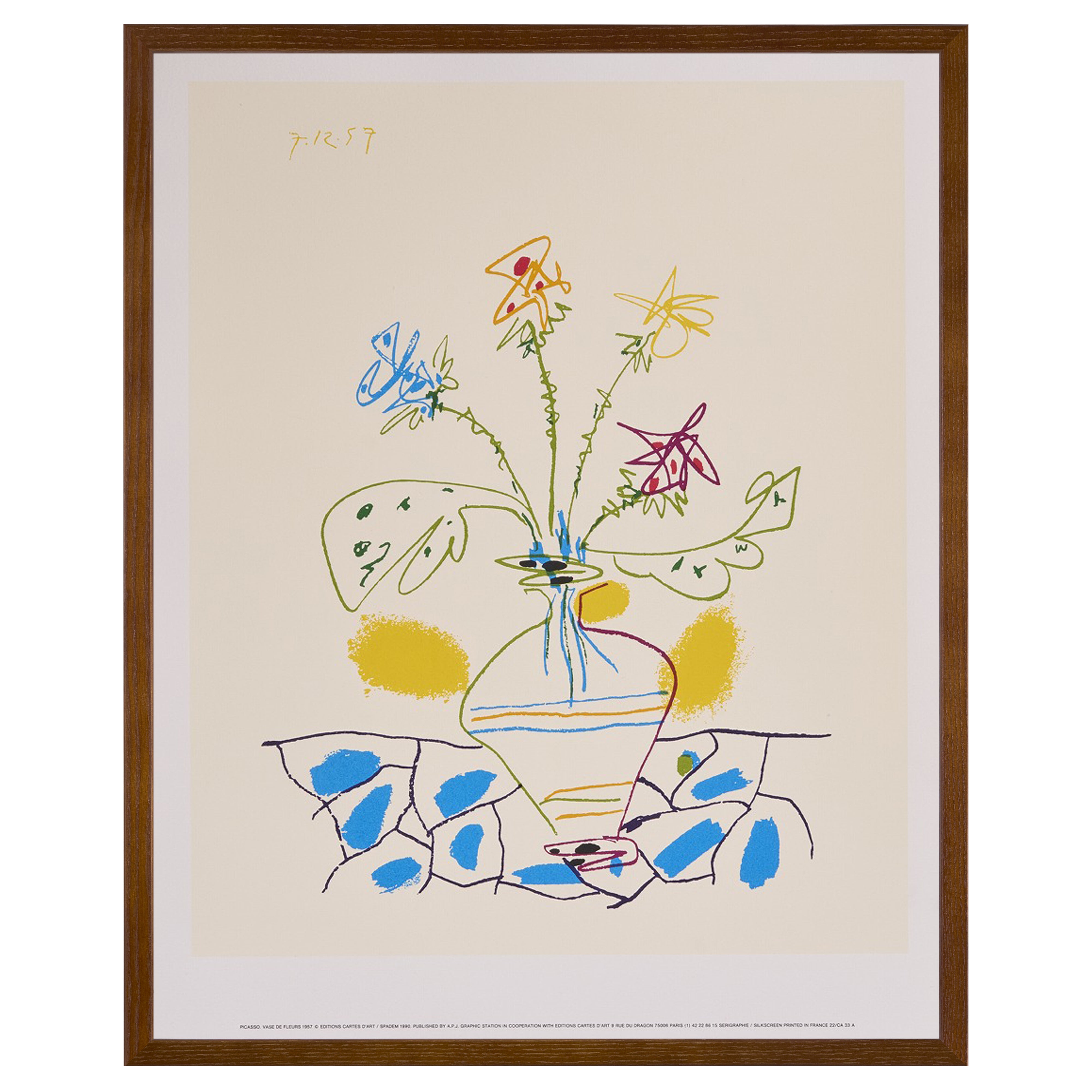 【限定10枚】VASE DE FLEURS 1957 - Editions Cartes D’Art Paris 1990 / パブロ・ピカソ