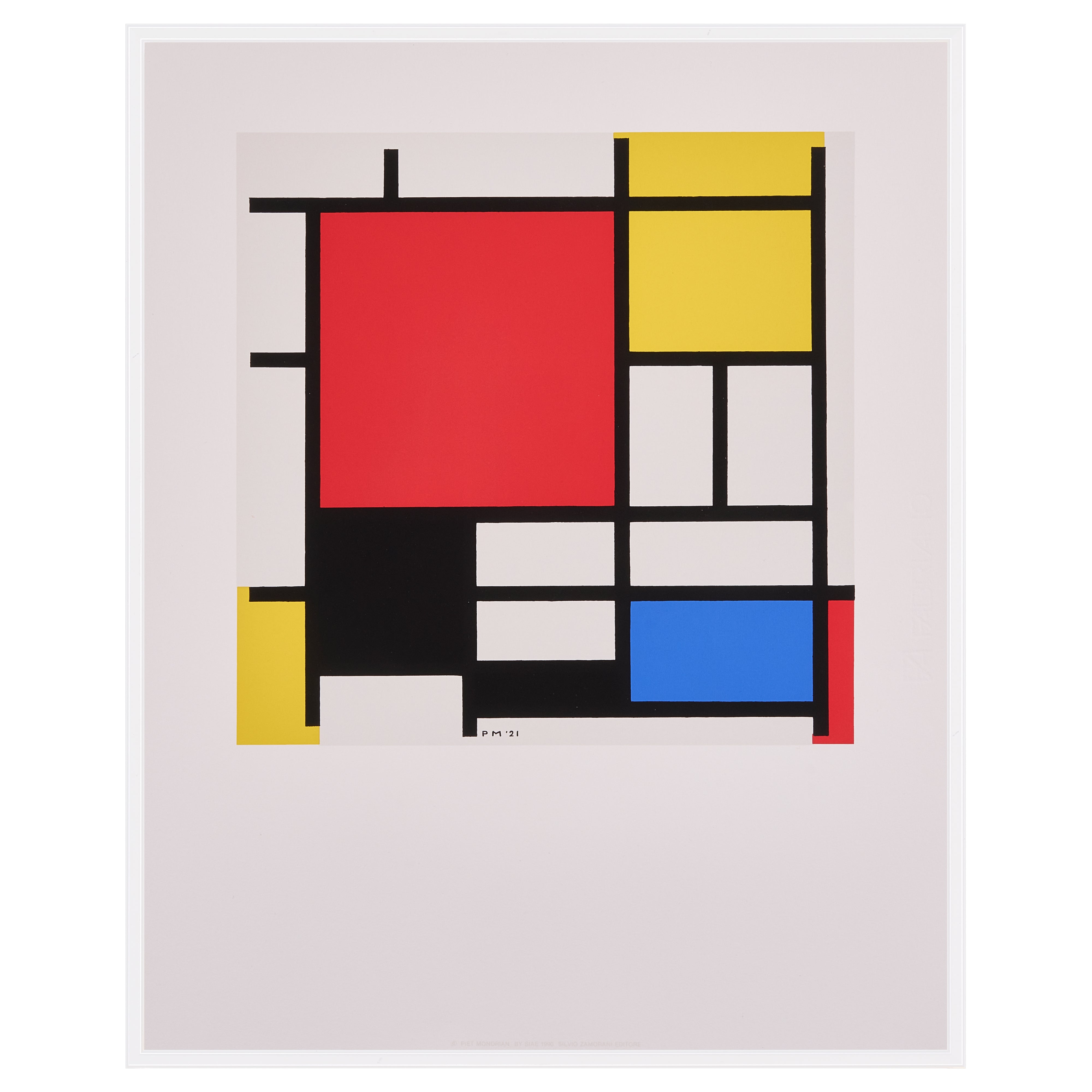 【限定30枚】Composition with Red, Yellow, Blue and Black 1921 - SILVANO ZAMORANI EDITORE 1990 / ピート・モンドリアン