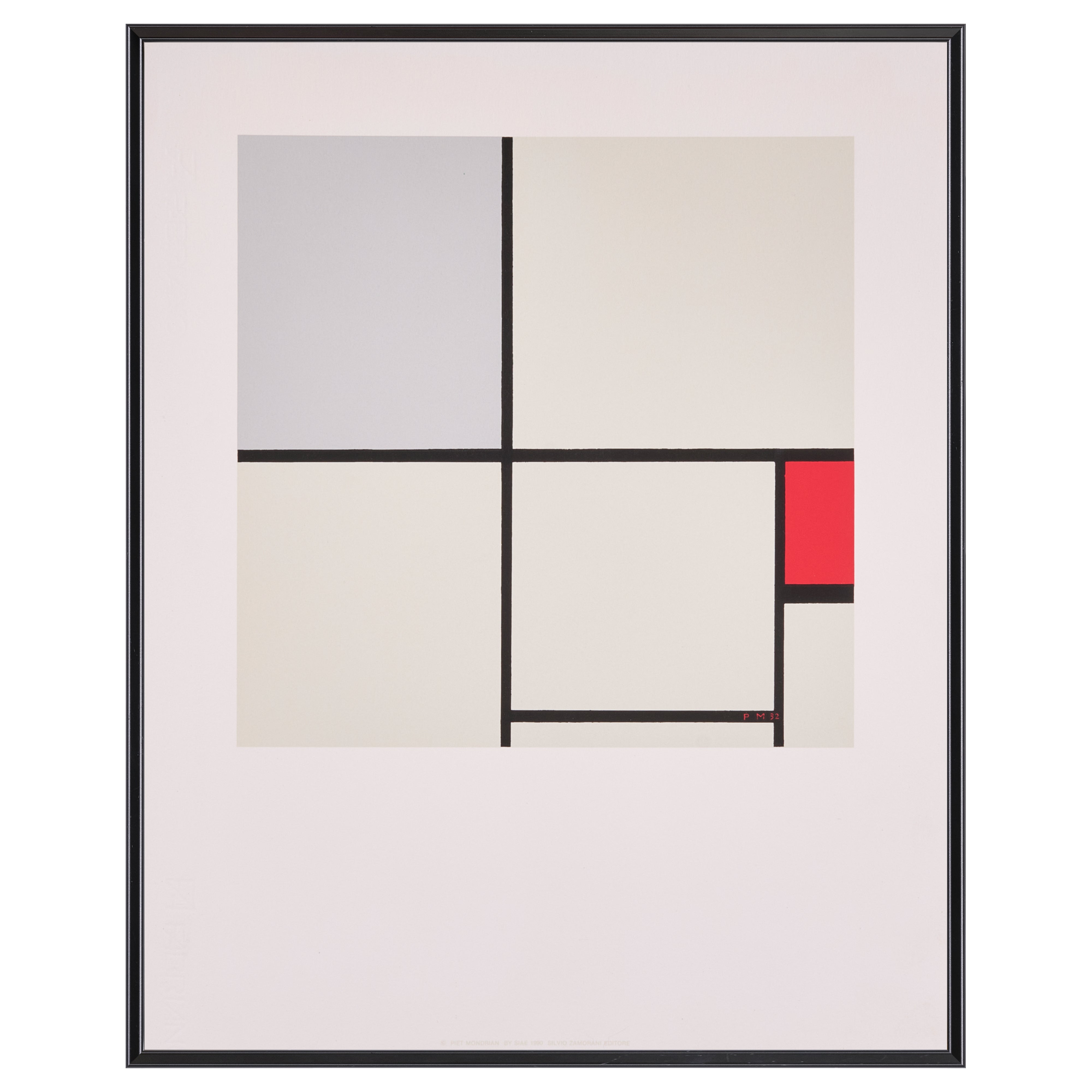 【限定30枚】Composition with Red and Grey 1932 - Printed in 1990 / ピート・モンドリアン