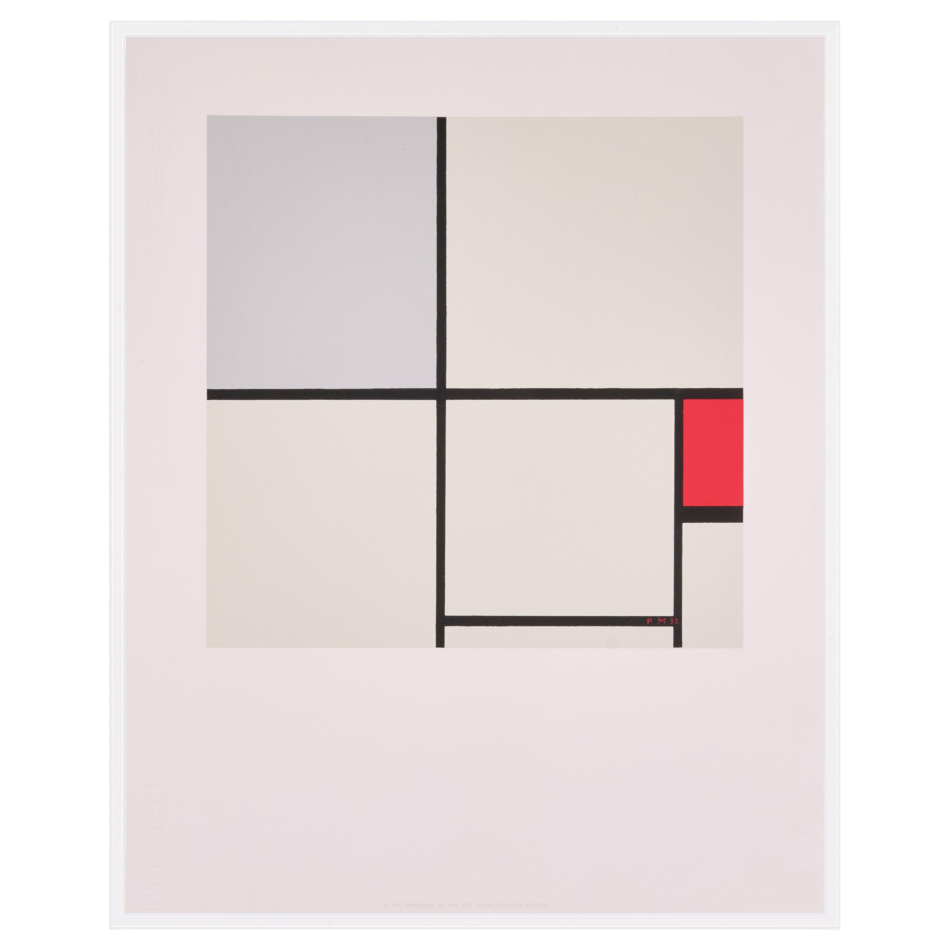 【限定30枚】Composition with Red and Grey 1932 - Printed in 1990 / ピート・モンドリアン