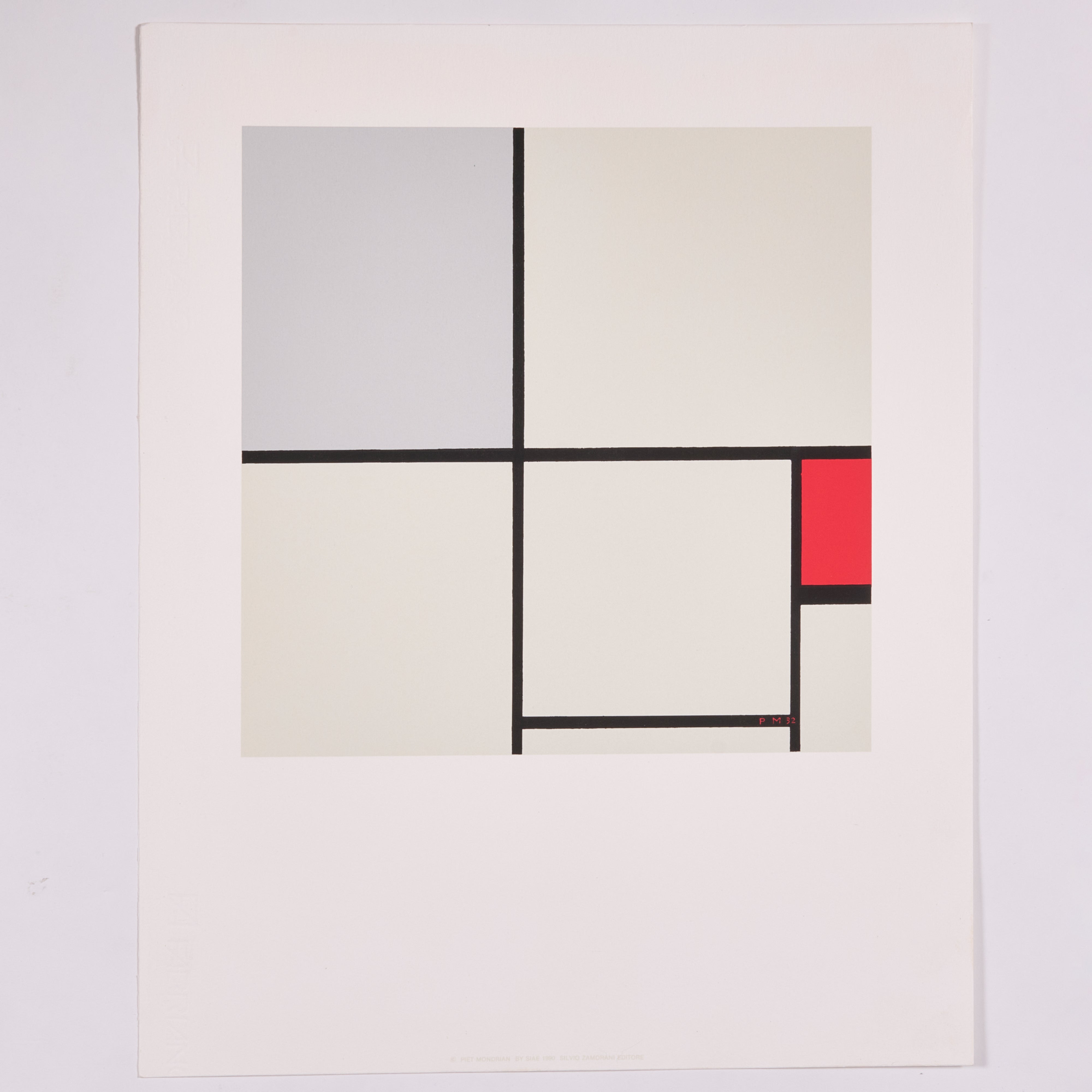 【限定30枚】Composition with Red and Grey 1932 - Printed in 1990 / ピート・モンドリアン