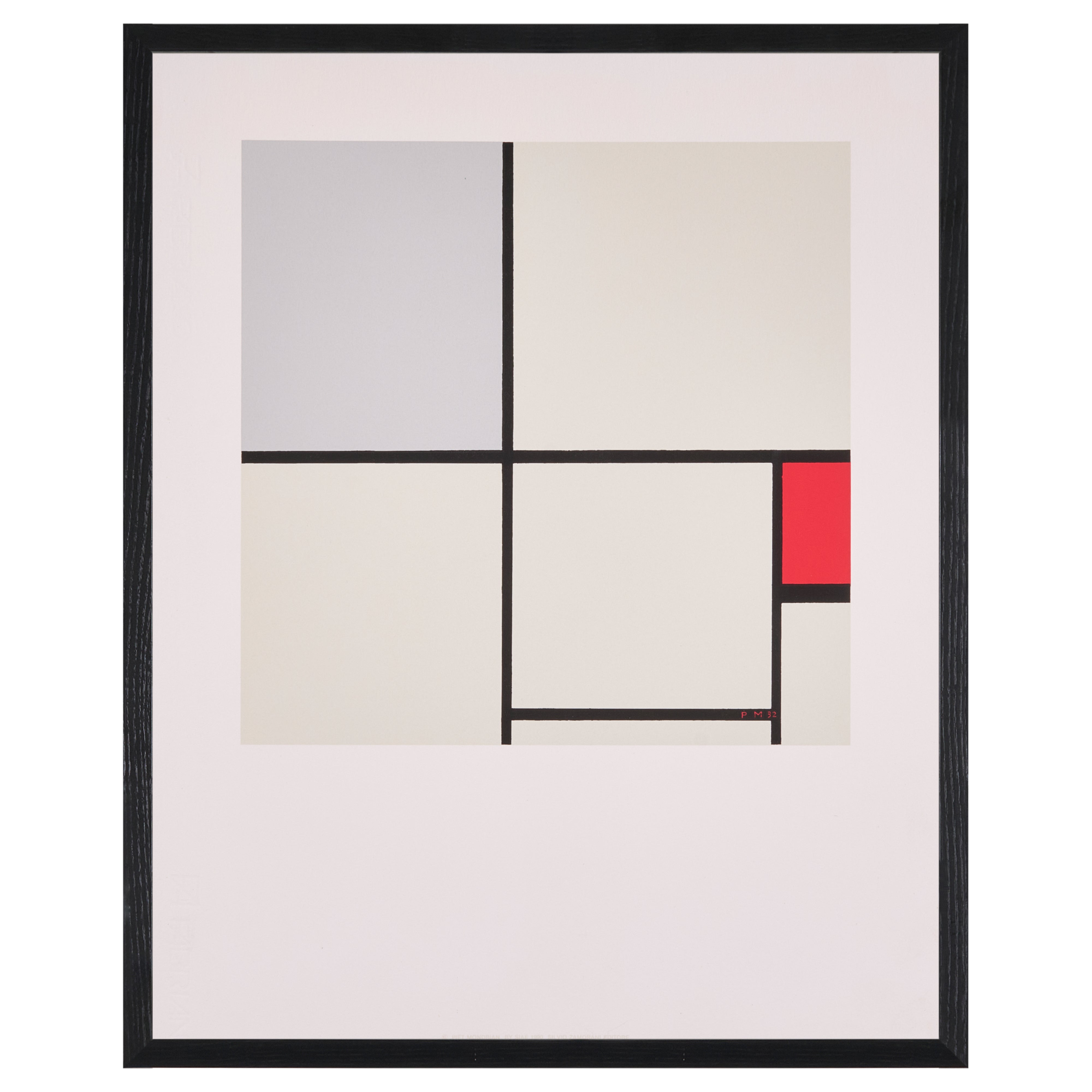【限定30枚】Composition with Red and Grey 1932 - Printed in 1990 / ピート・モンドリアン