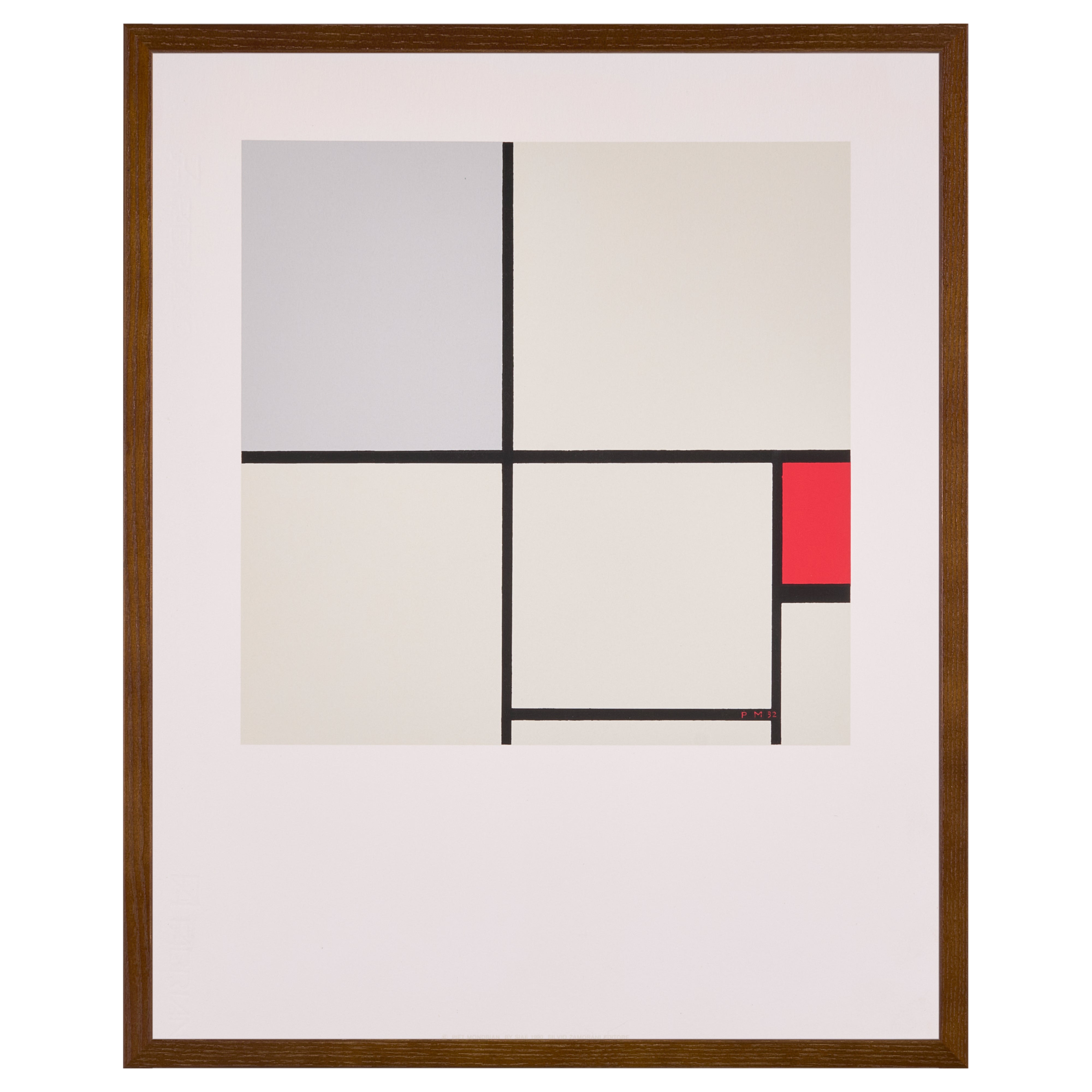 【限定30枚】Composition with Red and Grey 1932 - Printed in 1990 / ピート・モンドリアン