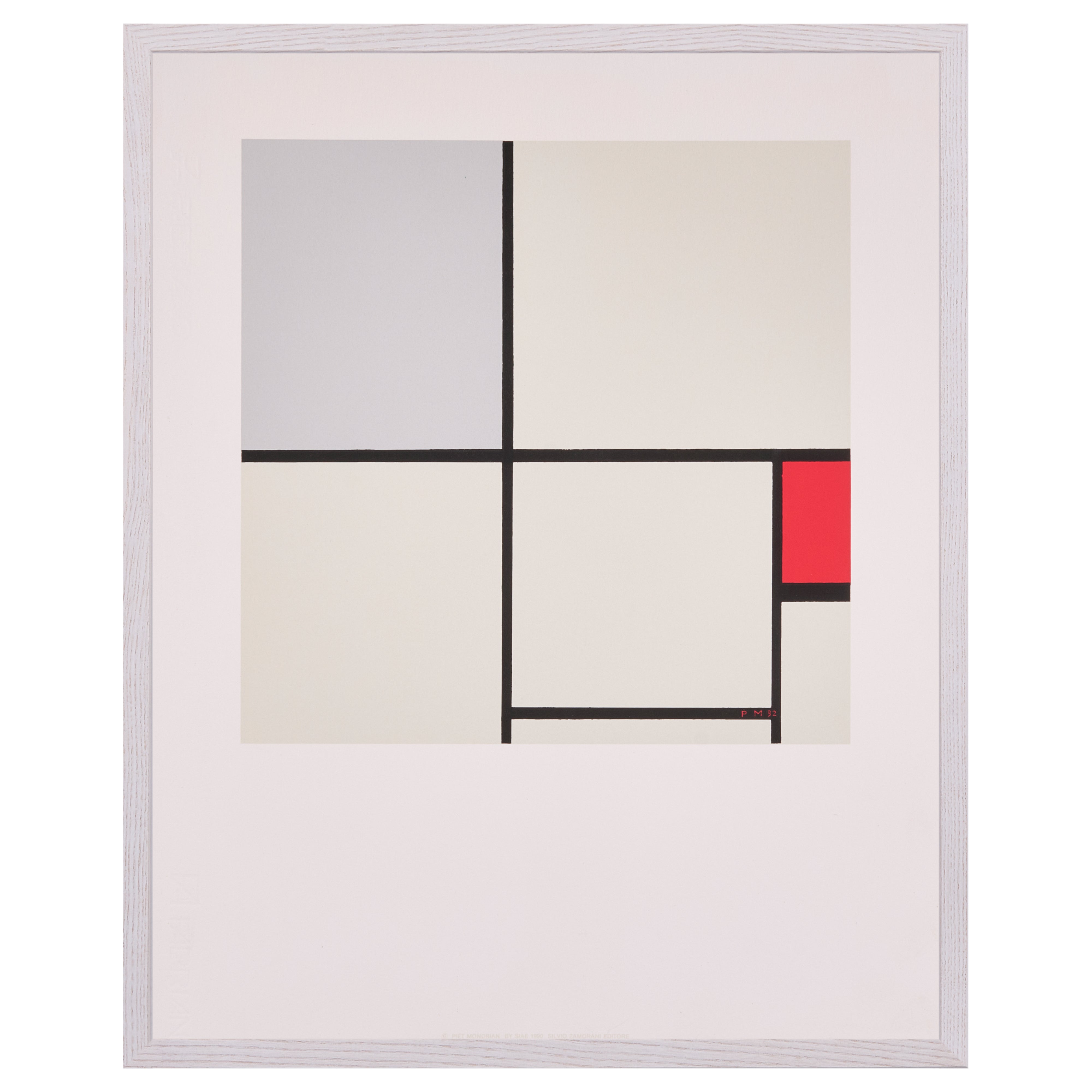 【限定30枚】Composition with Red and Grey 1932 - Printed in 1990 / ピート・モンドリアン