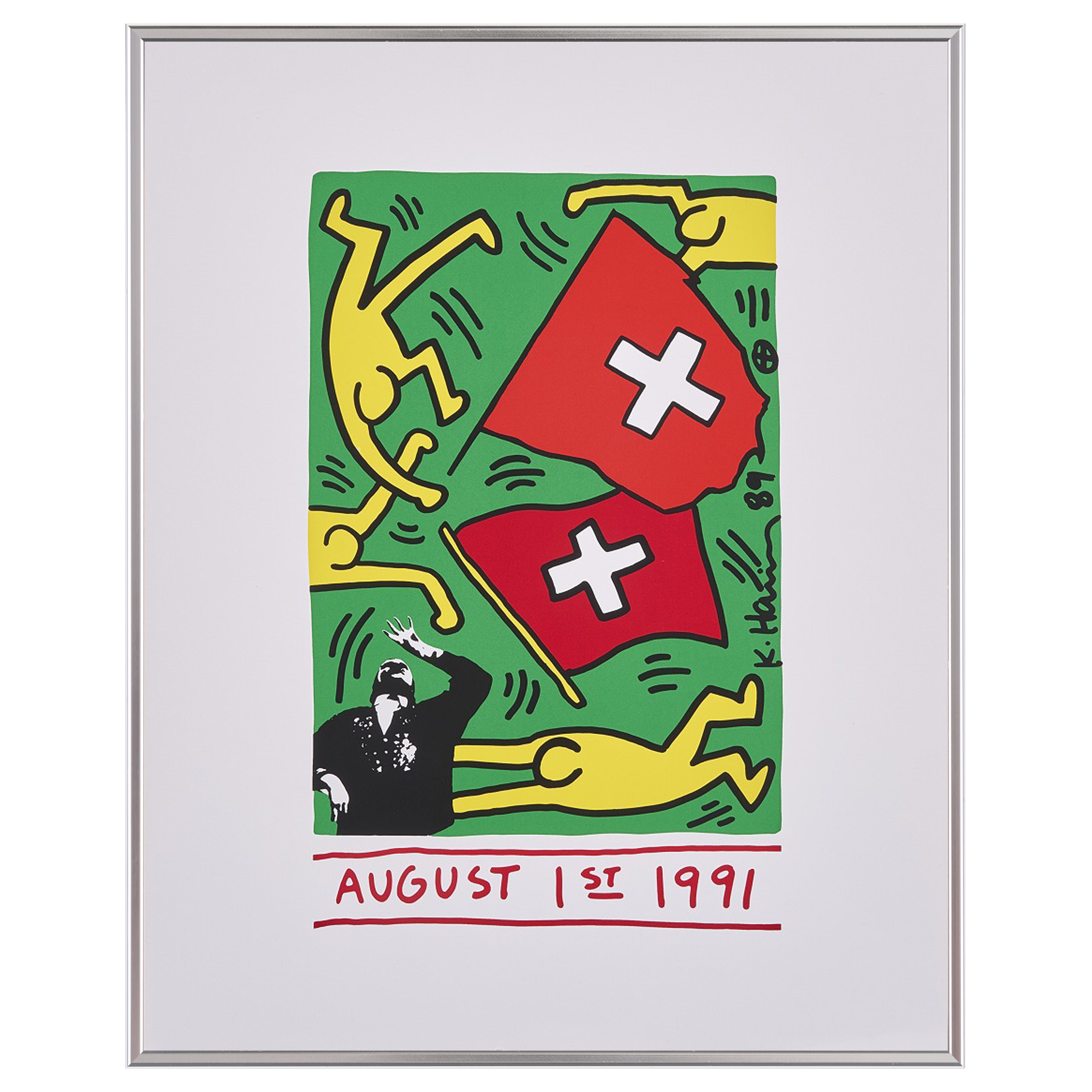 【限定10枚】AUGUST 1st 1991 (Switzerland 700 Years) 1989 - printed in 1991 / キース・へリング