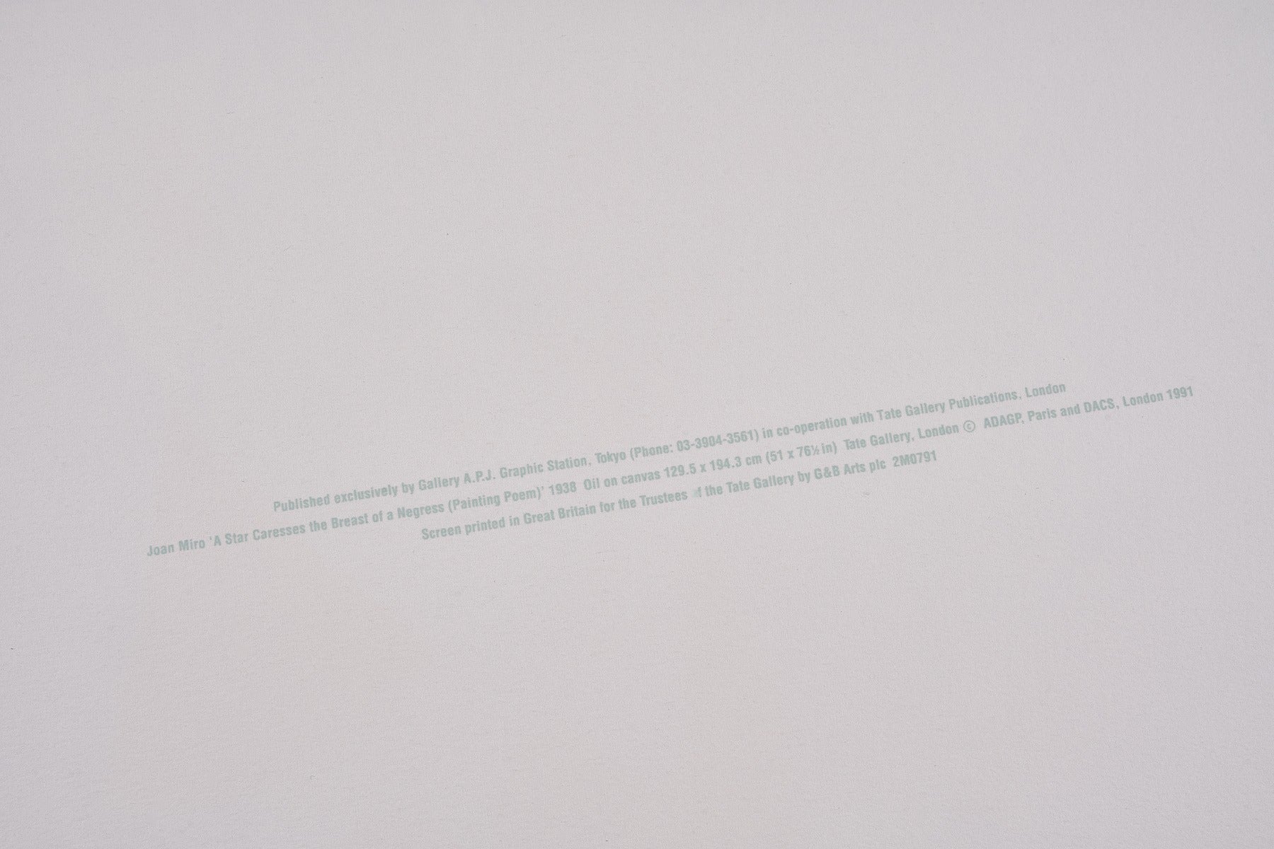 【限定10枚】A Star Caresses the Breast of a Negress 1938 - printed in 1991 / ジョアン・ミロ