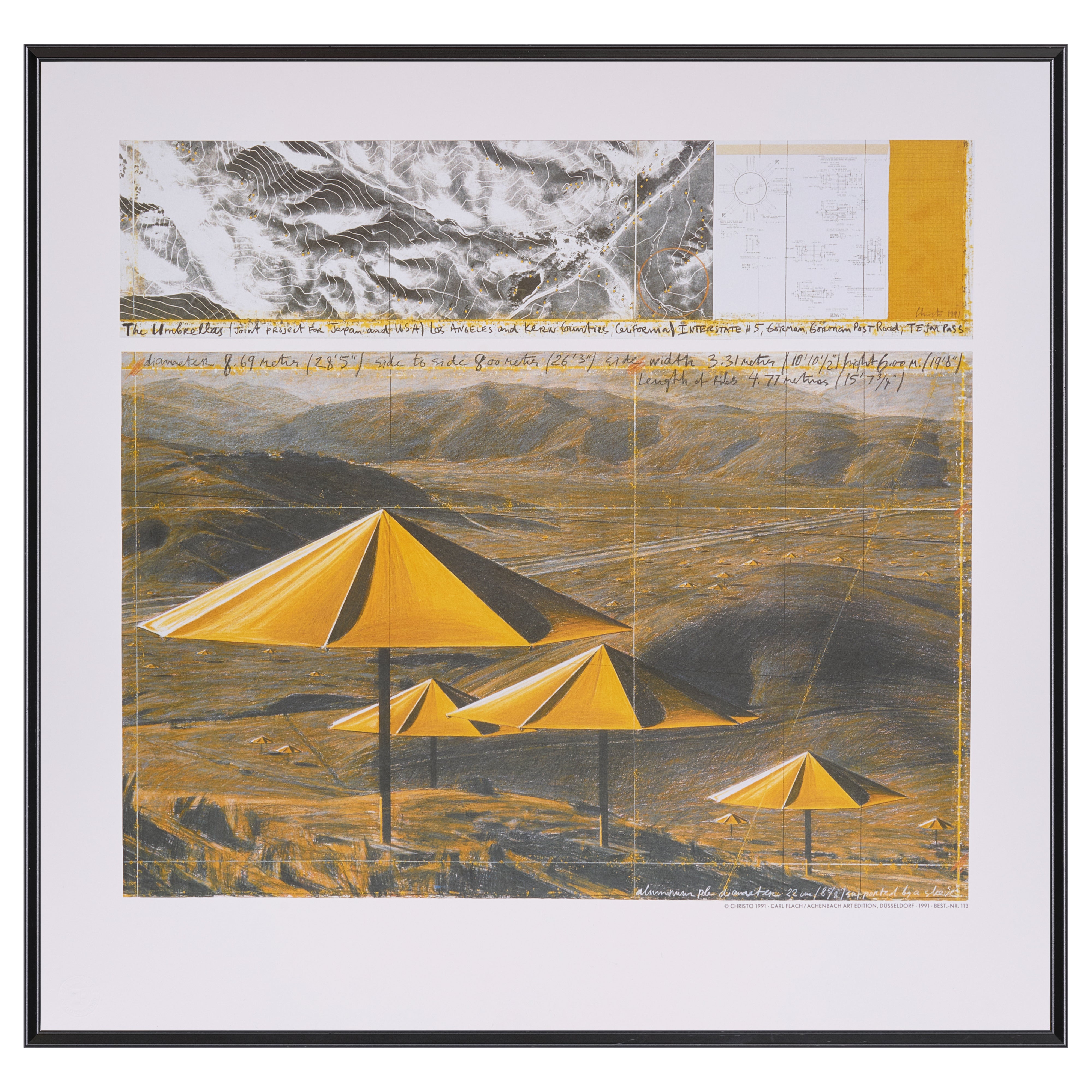 【限定30枚】The Umbrellas (U.S.A.) 1991 - Carl Flach / Achenbach Art Edition, Düsseldorf 1991 / クリスト&ジャンヌ=クロード