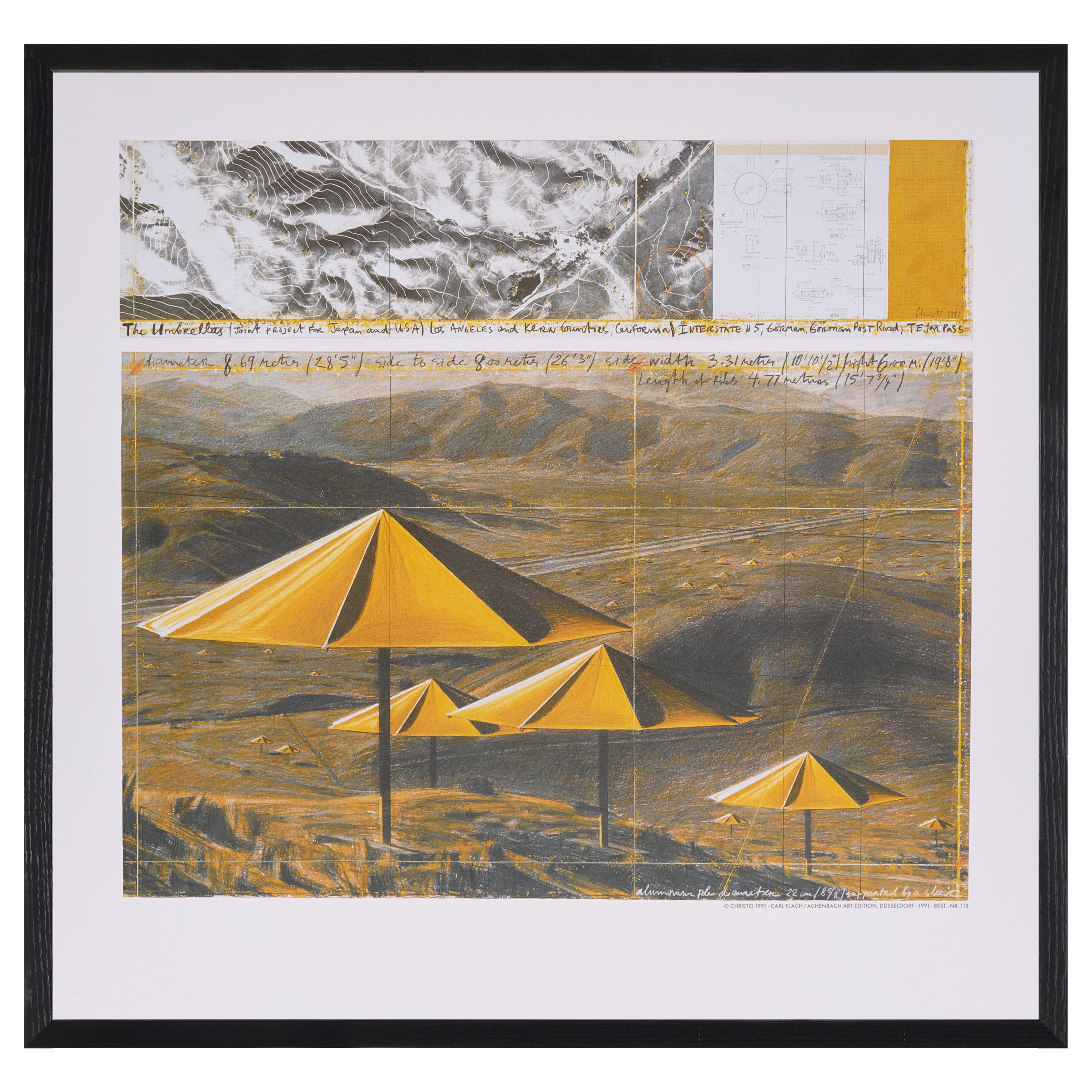 【限定30枚】The Umbrellas (U.S.A.) 1991 - Carl Flach / Achenbach Art Edition, Düsseldorf 1991 / クリスト&ジャンヌ=クロード