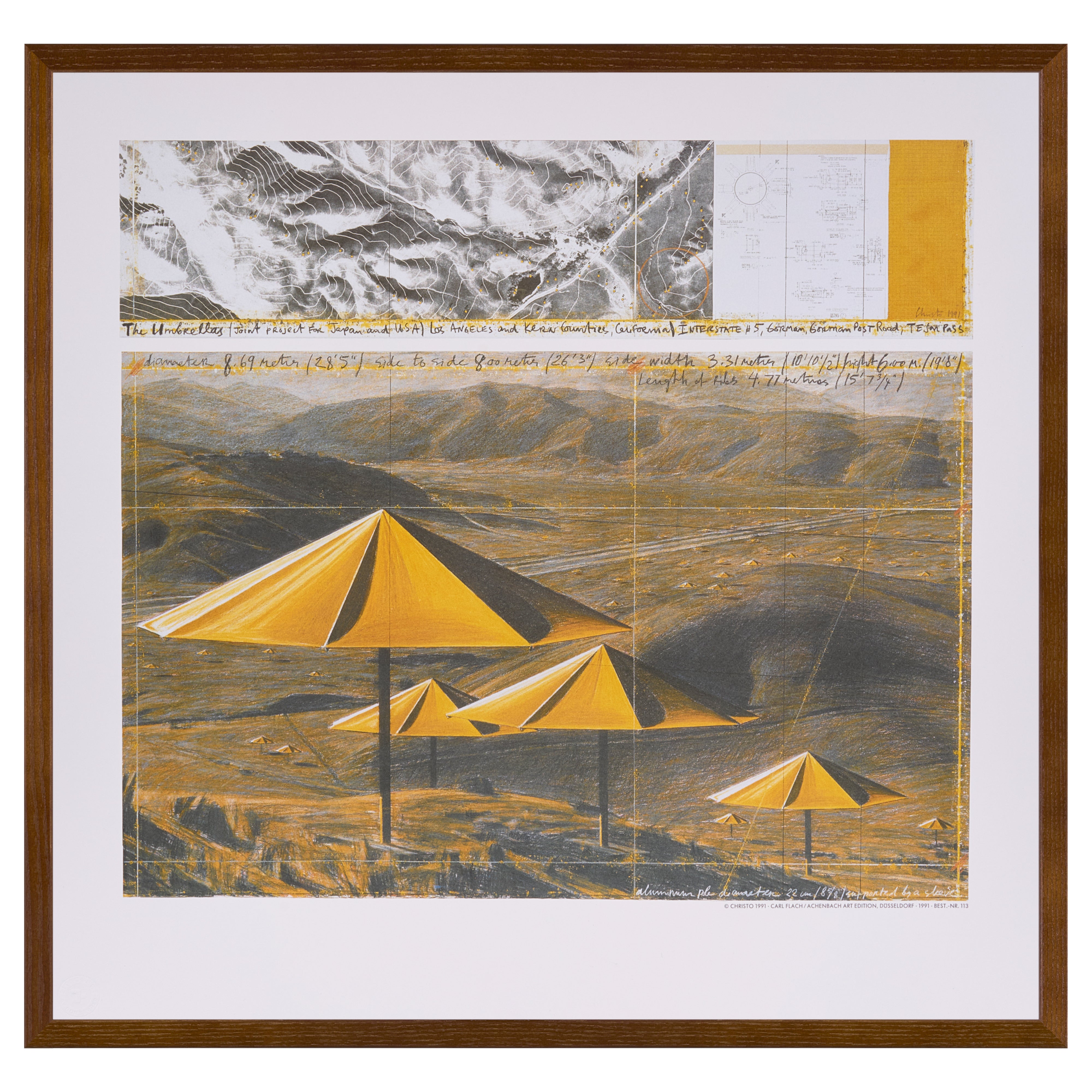 【限定30枚】The Umbrellas (U.S.A.) 1991 - Carl Flach / Achenbach Art Edition, Düsseldorf 1991 / クリスト&ジャンヌ=クロード
