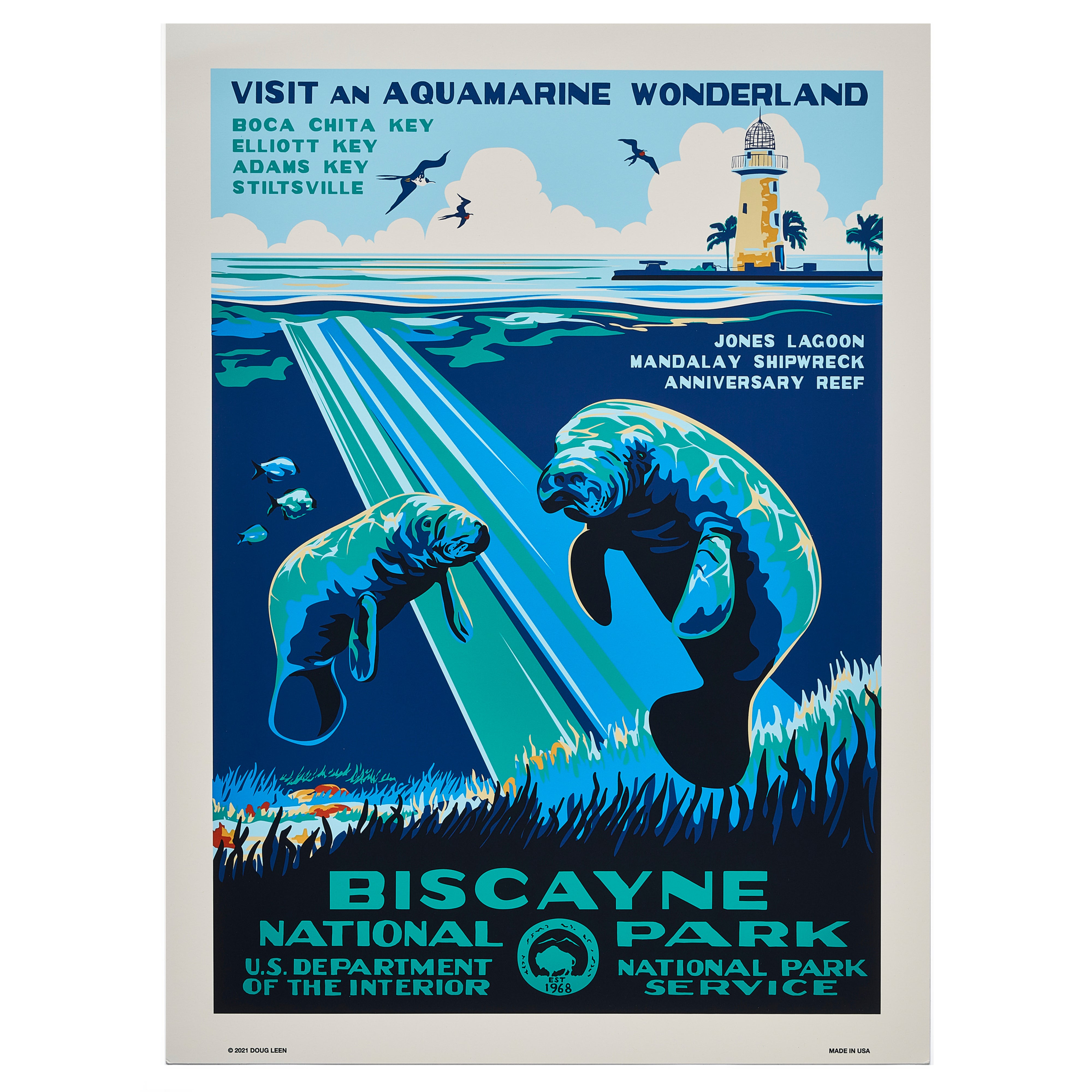 【限定3枚】ビスケーン国立公園 / アメリカ国立公園ポスター