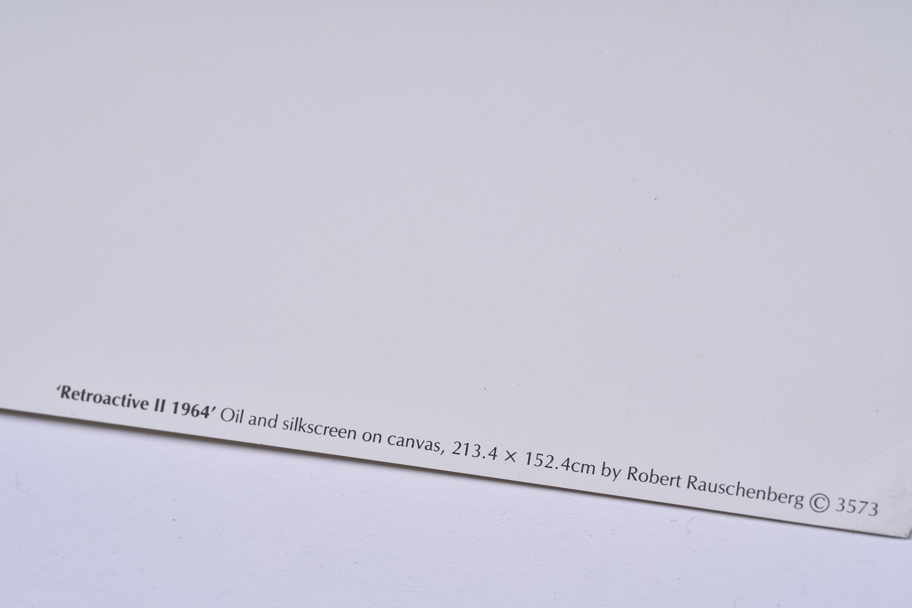 【限定10枚】Retroactive II 1964 - "POP ART" Exhibition at Royal Academy of Arts 1991 / ロバート・ラウシェンバーグ