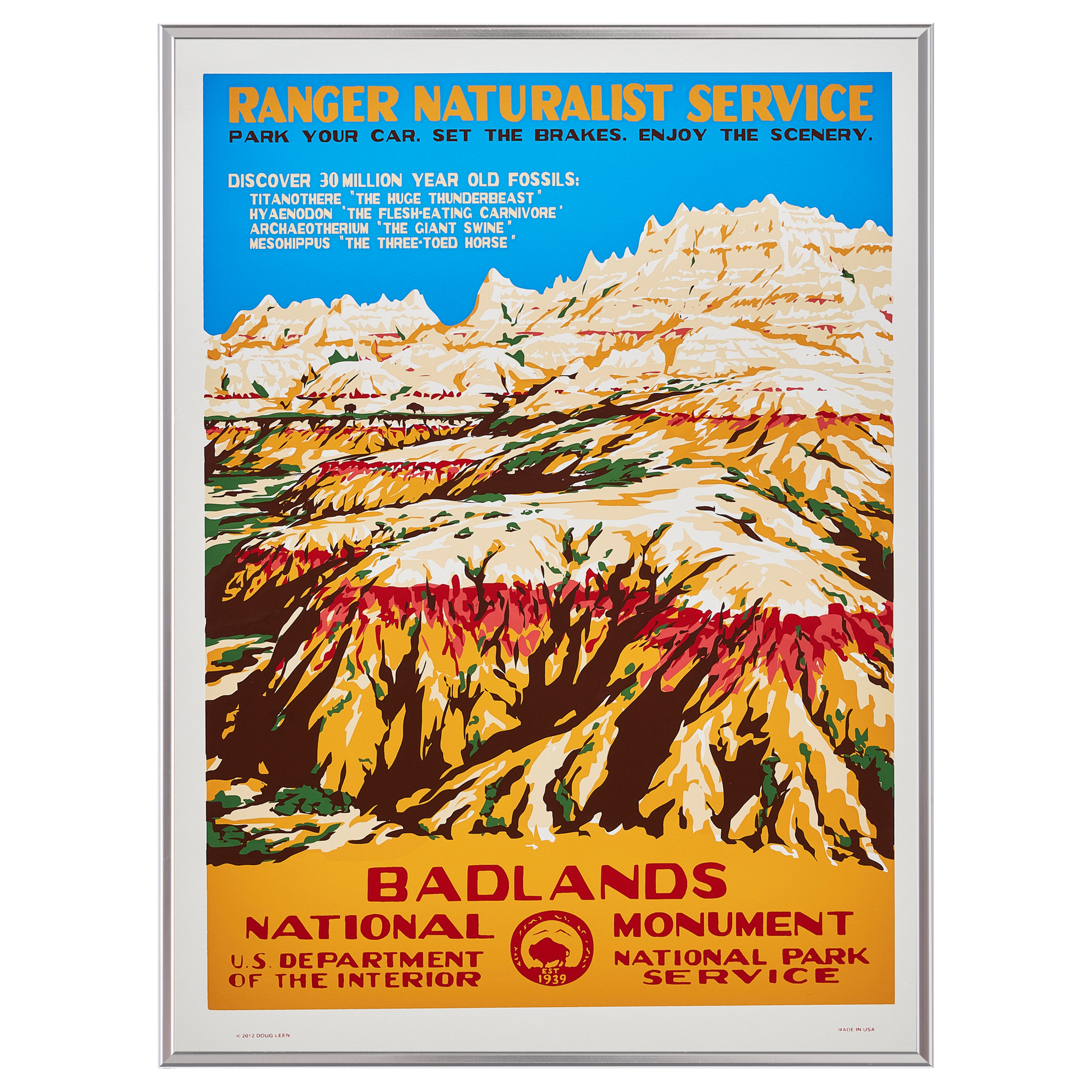 【限定3枚】バッドランズ国立公園(コンテンポラリーデザイン)/ アメリカ国立公園ポスター