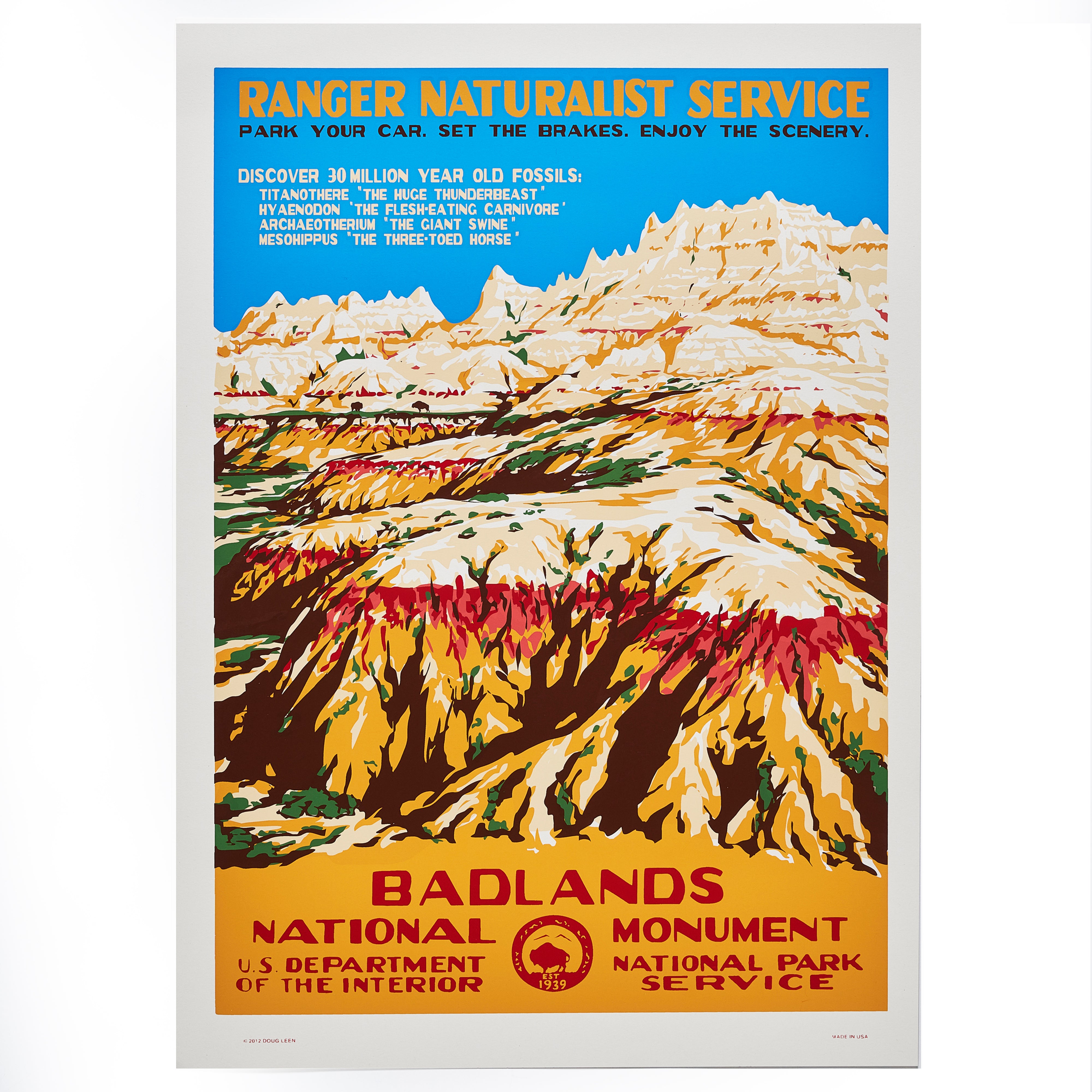 【限定3枚】バッドランズ国立公園(コンテンポラリーデザイン)/ アメリカ国立公園ポスター