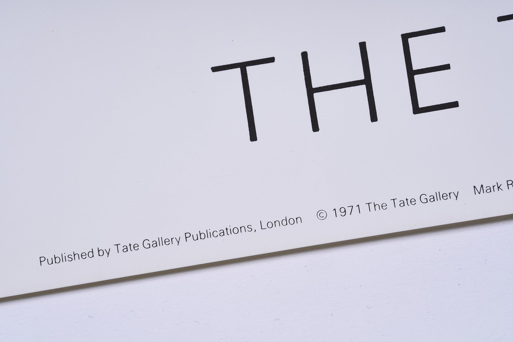 【限定10枚】Mark Rothko - THE TATE GALLERY 1971 / マーク・ロスコ