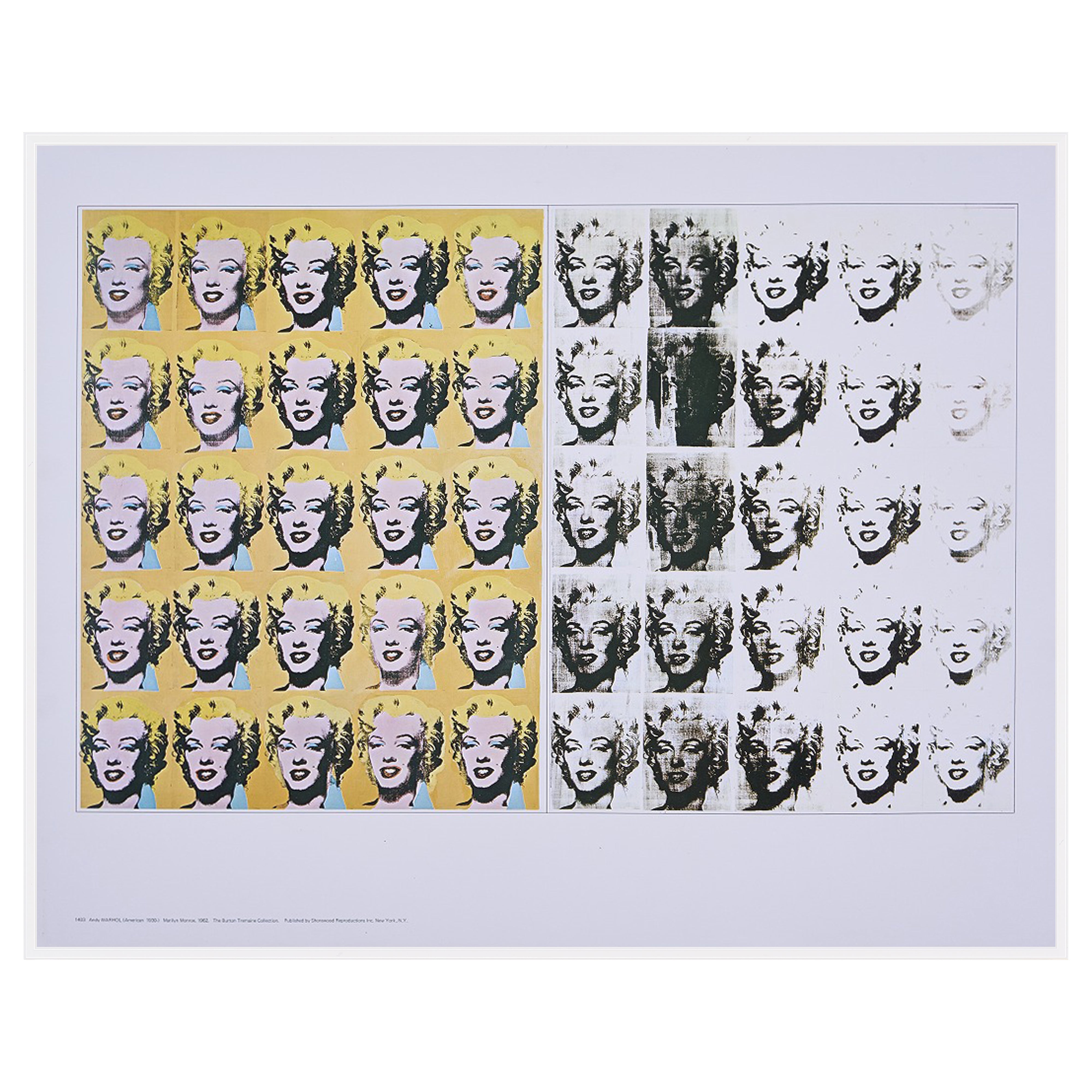 【限定10枚】Marilyn Diptych 1962 - The Burton Tremaine Collection - Shorewood Reproductions Inc 1980s / アンディ・ウォーホル