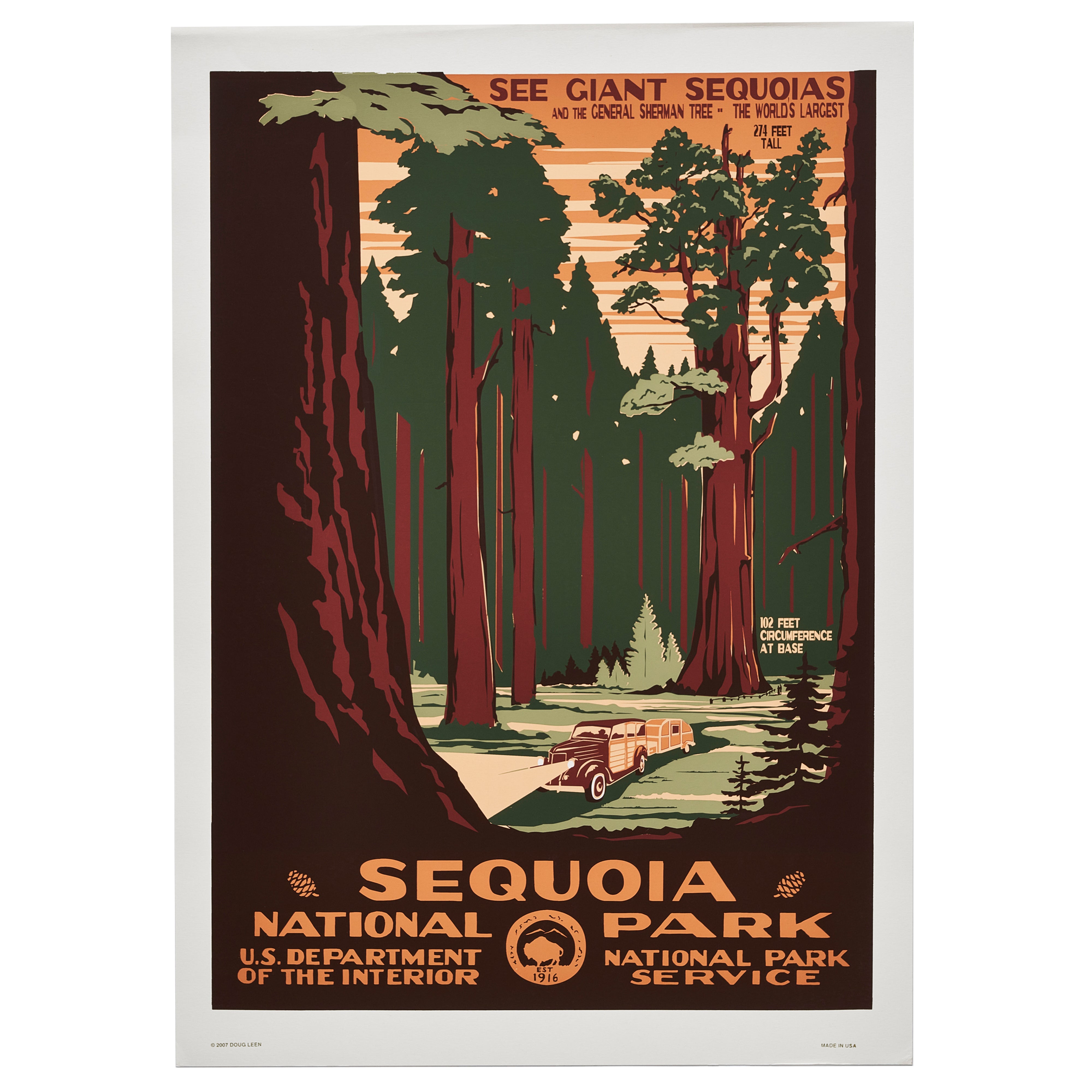 再入荷【限定3枚】セコイア国立公園 / アメリカ国立公園ポスター