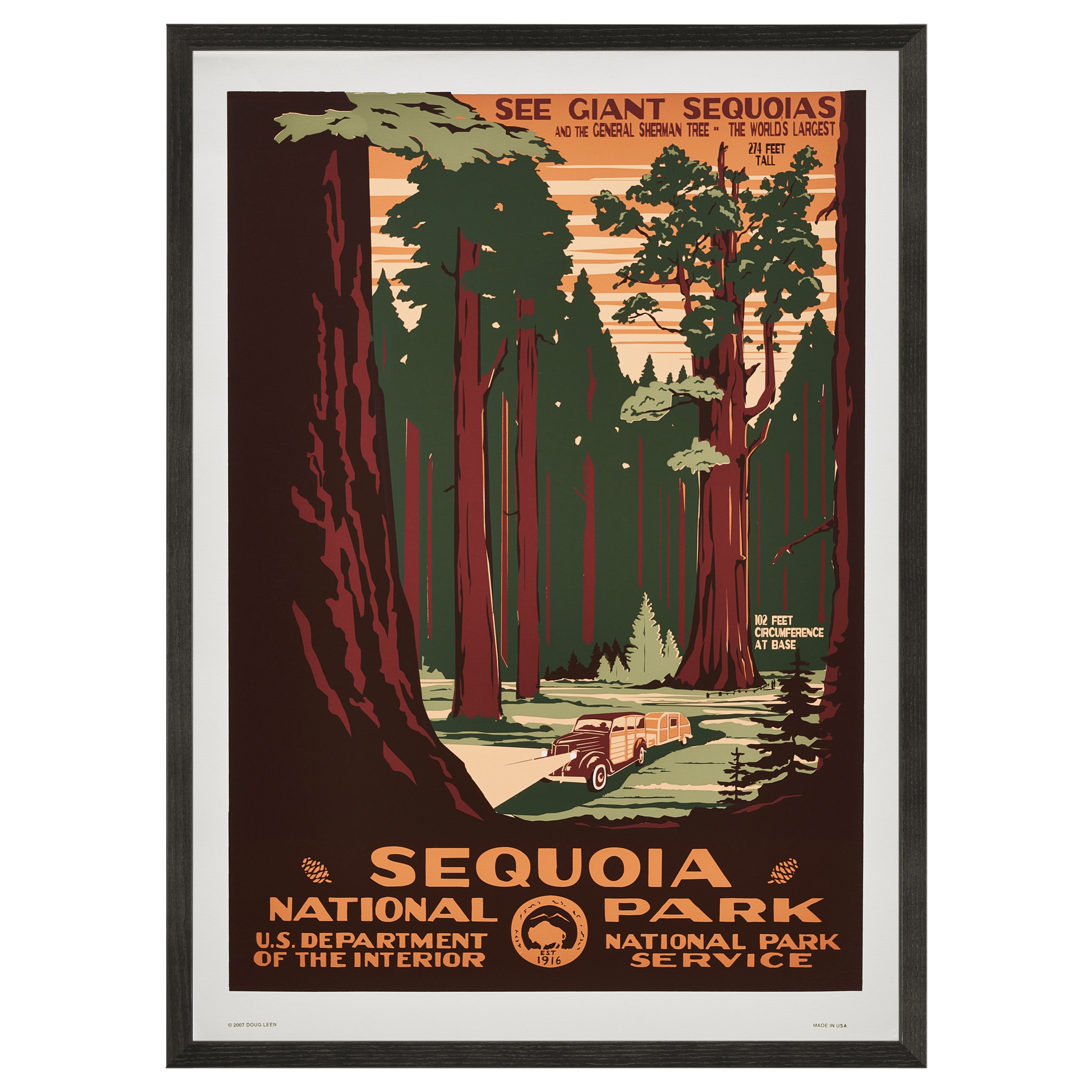 再入荷【限定3枚】セコイア国立公園 / アメリカ国立公園ポスター