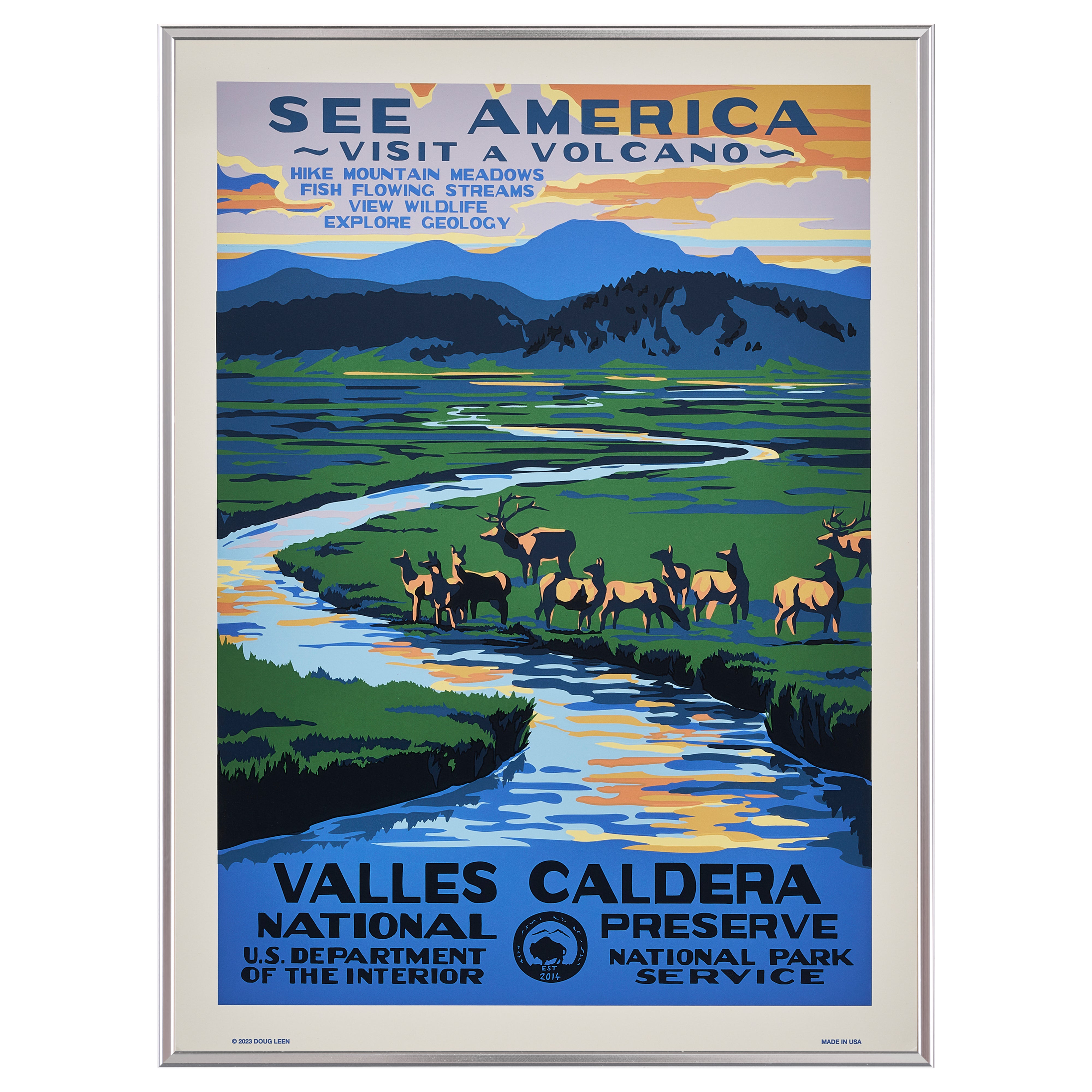 再入荷【限定3枚】バリーズ・カルデラ国立保護区 / アメリカ国立公園ポスター