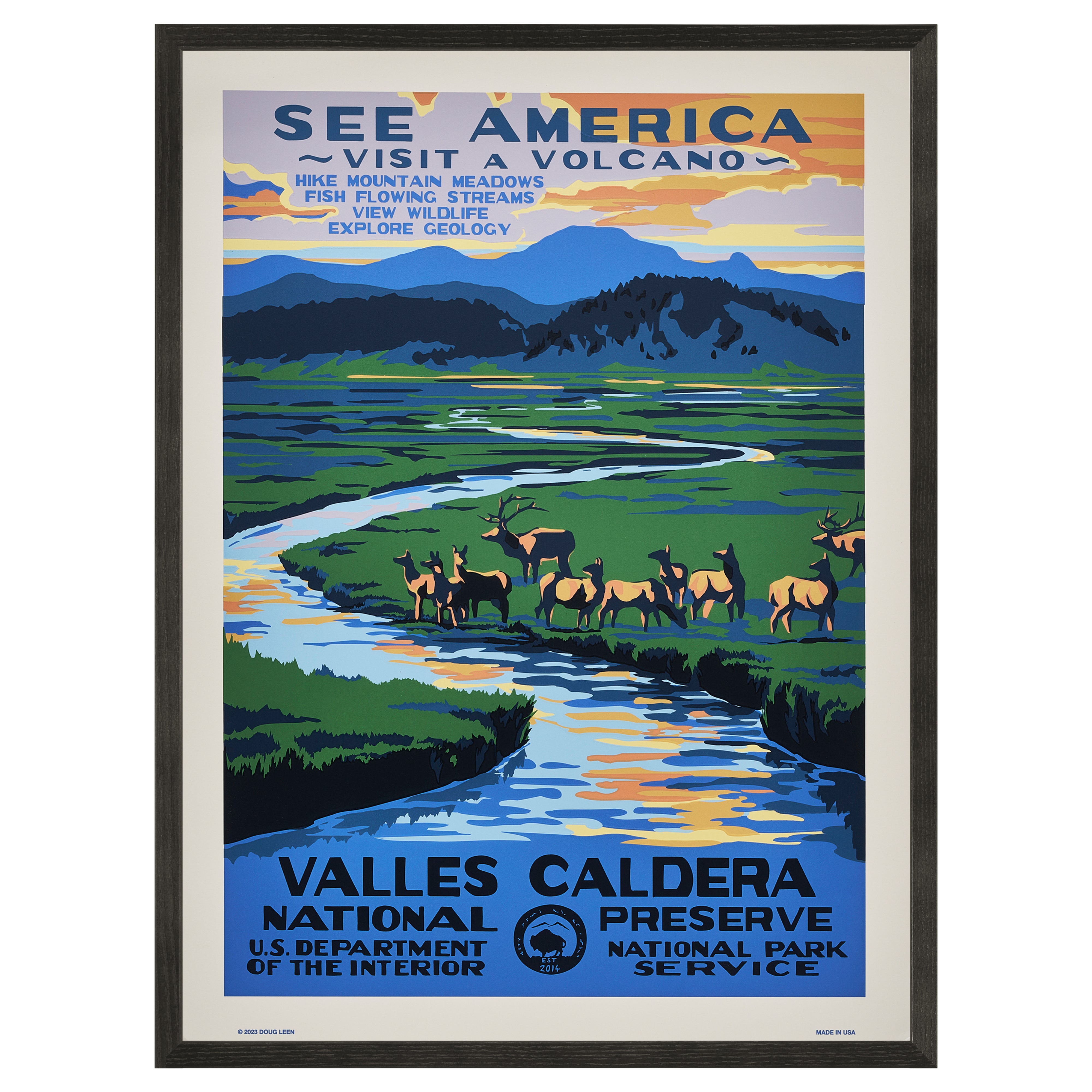 再入荷【限定3枚】バリーズ・カルデラ国立保護区 / アメリカ国立公園ポスター