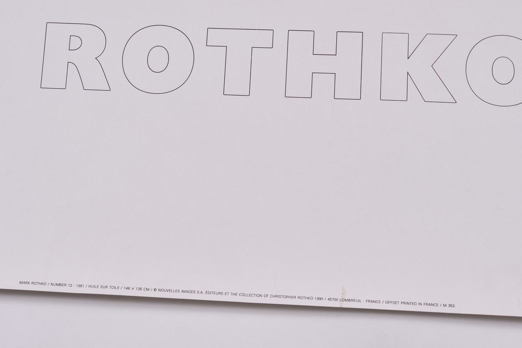 【限定2枚】”NUMBER 12” 1951 - NOUVELLE IMAGES 1990 / マーク・ロスコ