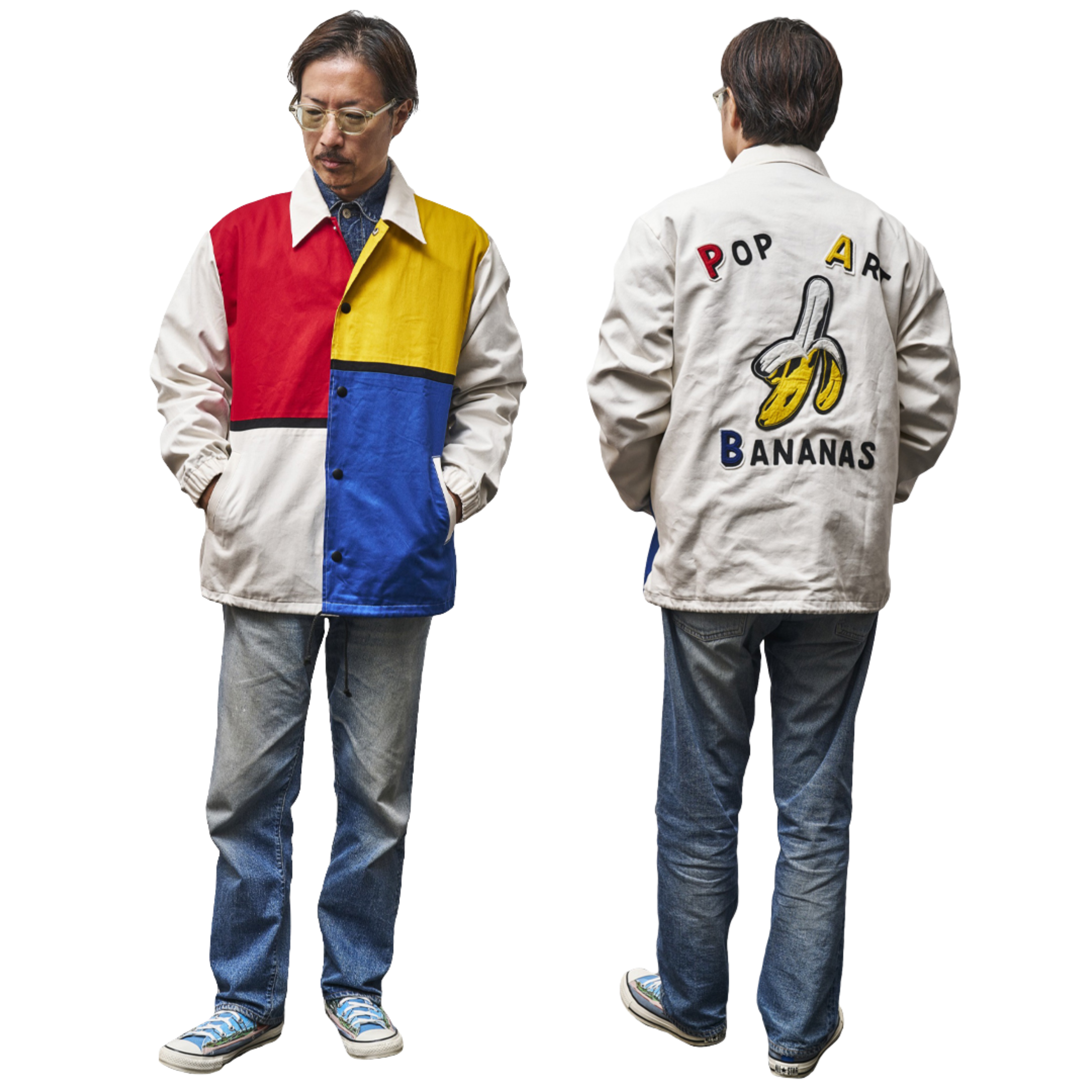 【限定20着】NORTH NO NAME × POP ART BANANAS カスタム モンドリアン コーチジャケット