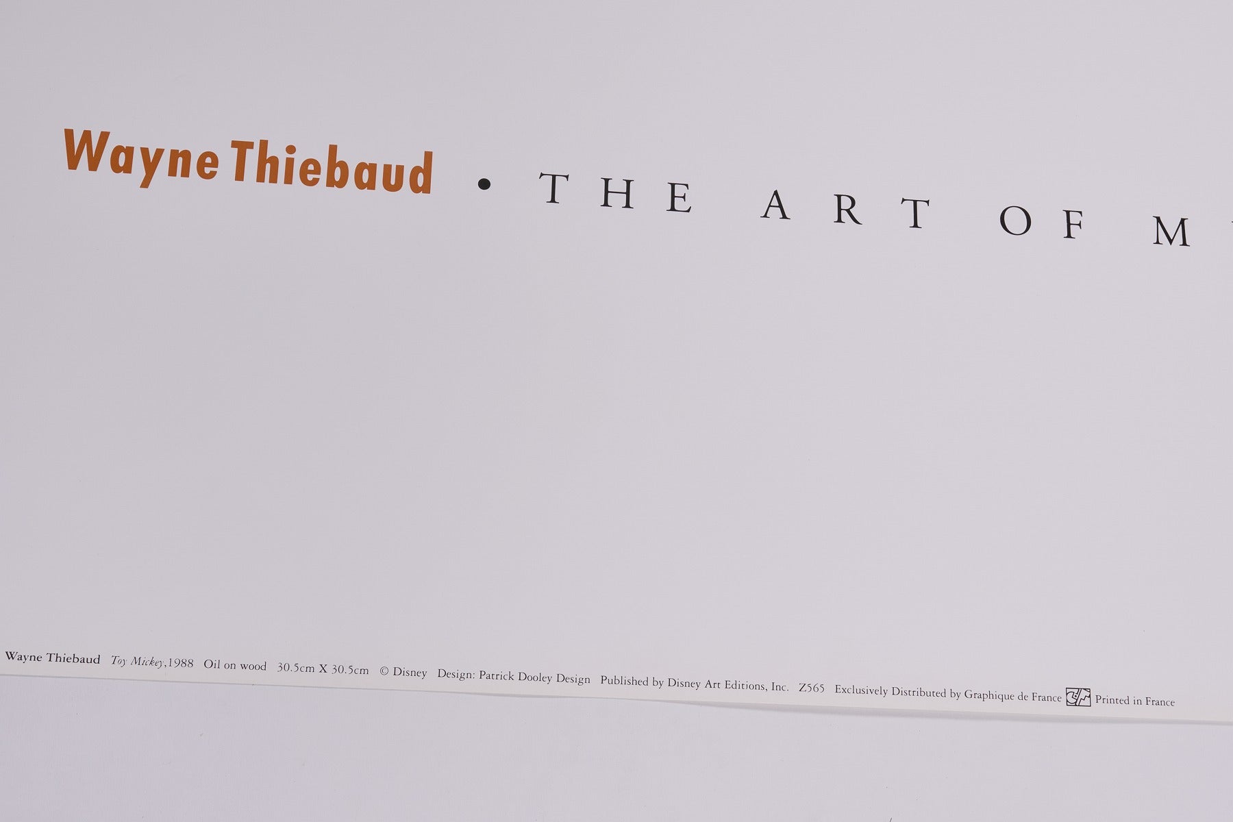 【2/1まで期間限定販売】【限定5枚】Toy Mickey 1988 - THE ART OF MICKEY MOUSE 1990s (Big) / ウェイン・ティボー
