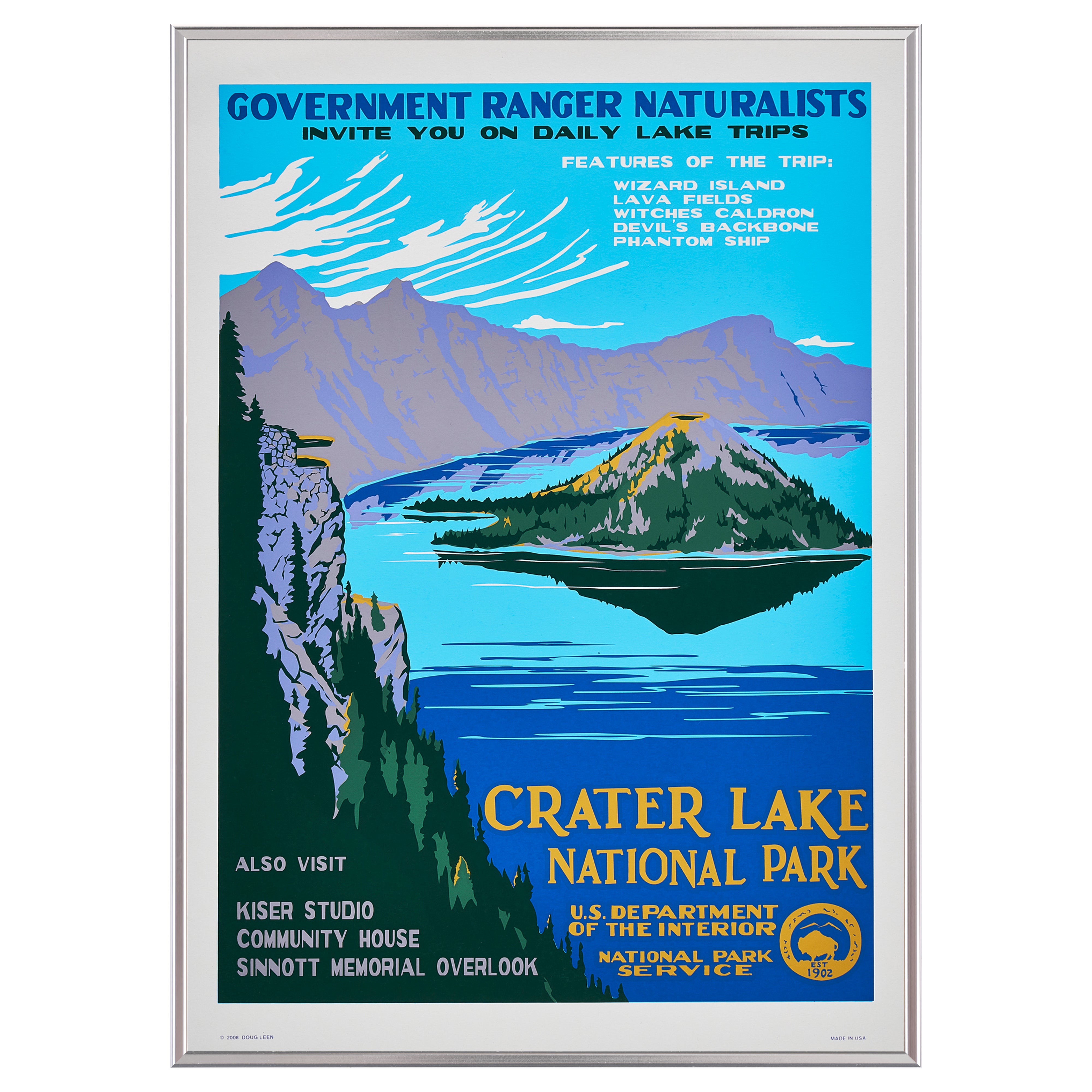 再入荷【限定3枚】クレーター・レイク国立公園 / アメリカ国立公園ポスター