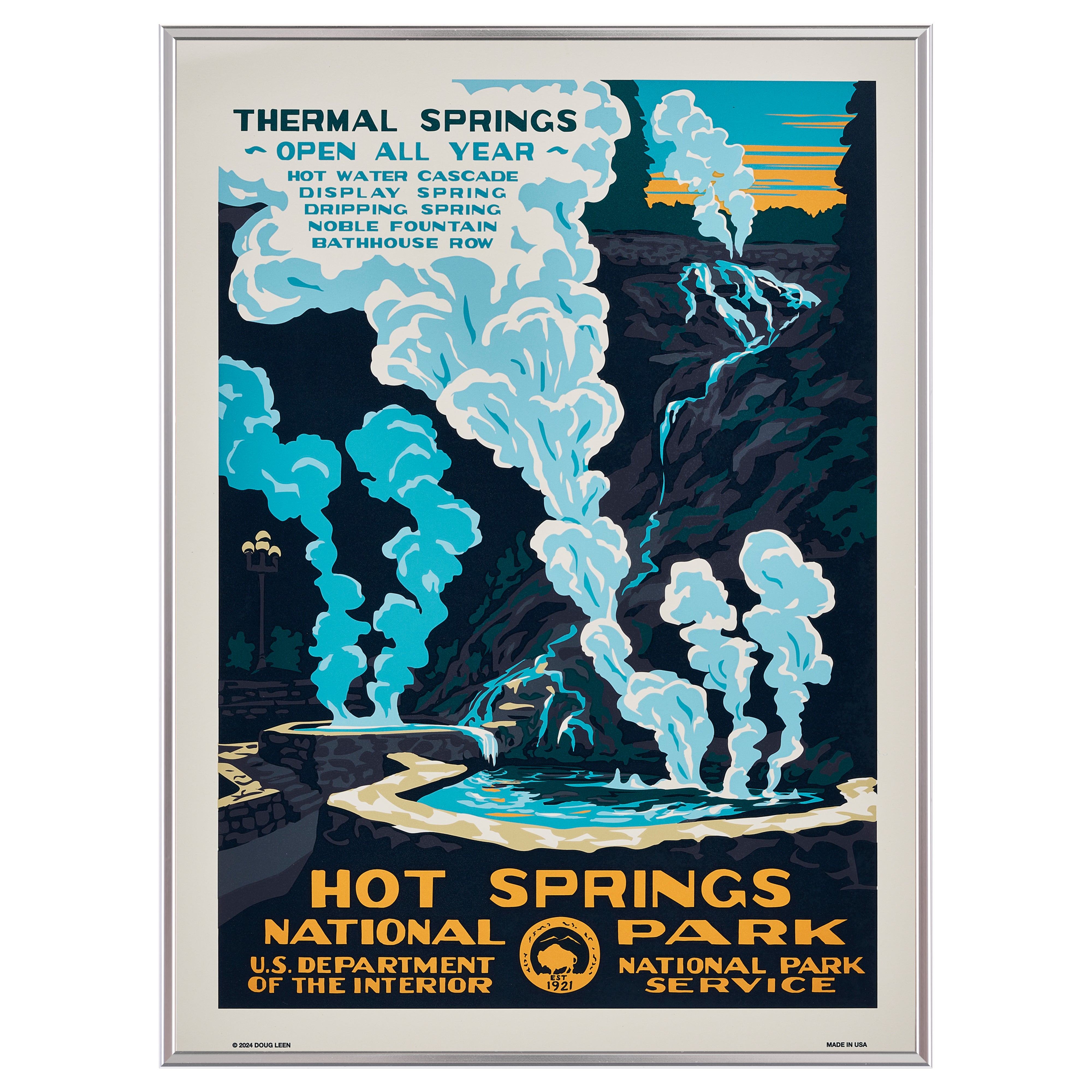 【限定3枚】ホット・スプリングス国立公園 / アメリカ国立公園ポスター