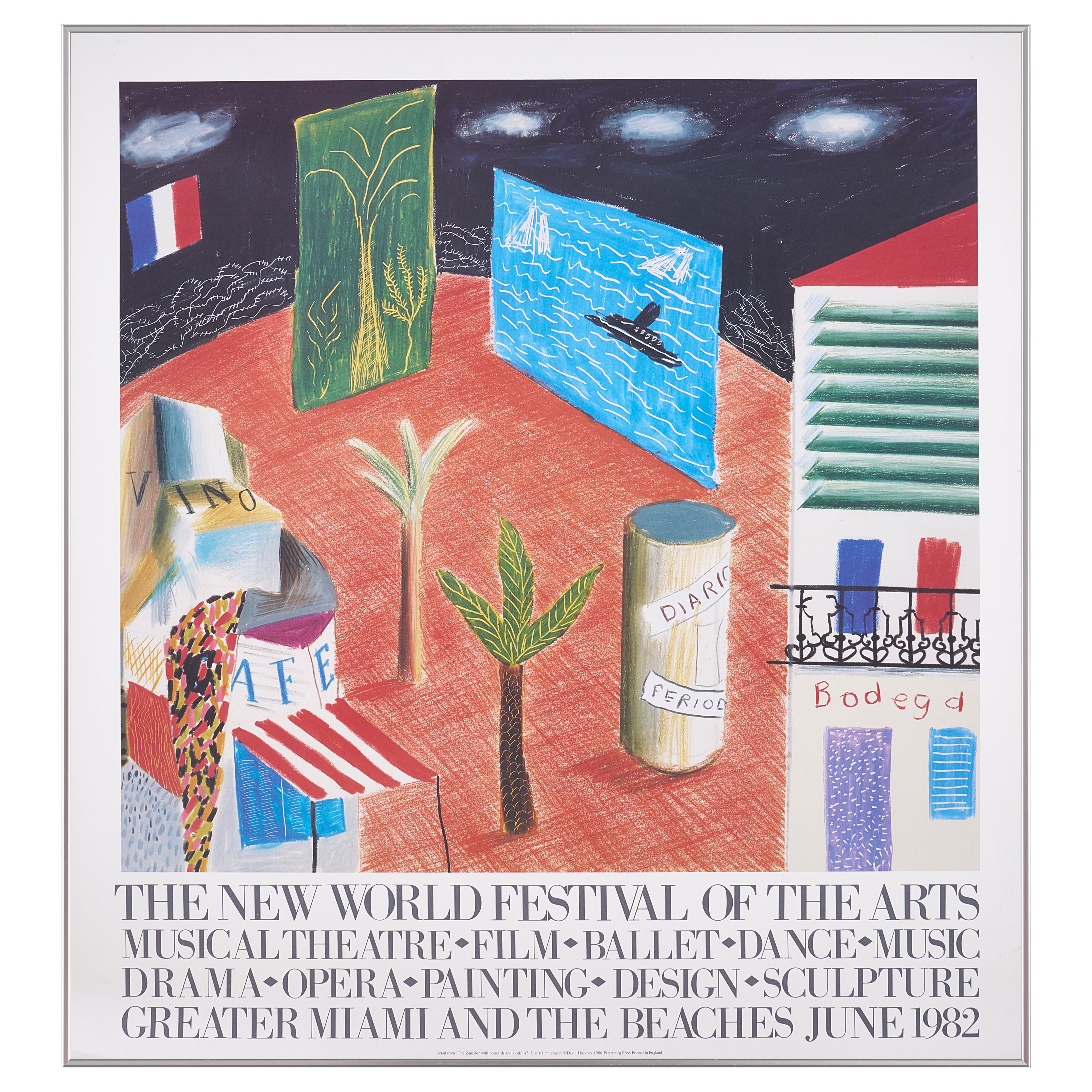 【限定10枚】The Zanzibar with postcards and kiosk 1980 - THE NEW WORLD FESTIVAL OF THE ARTS 1982 / デイヴィッド・ホックニー