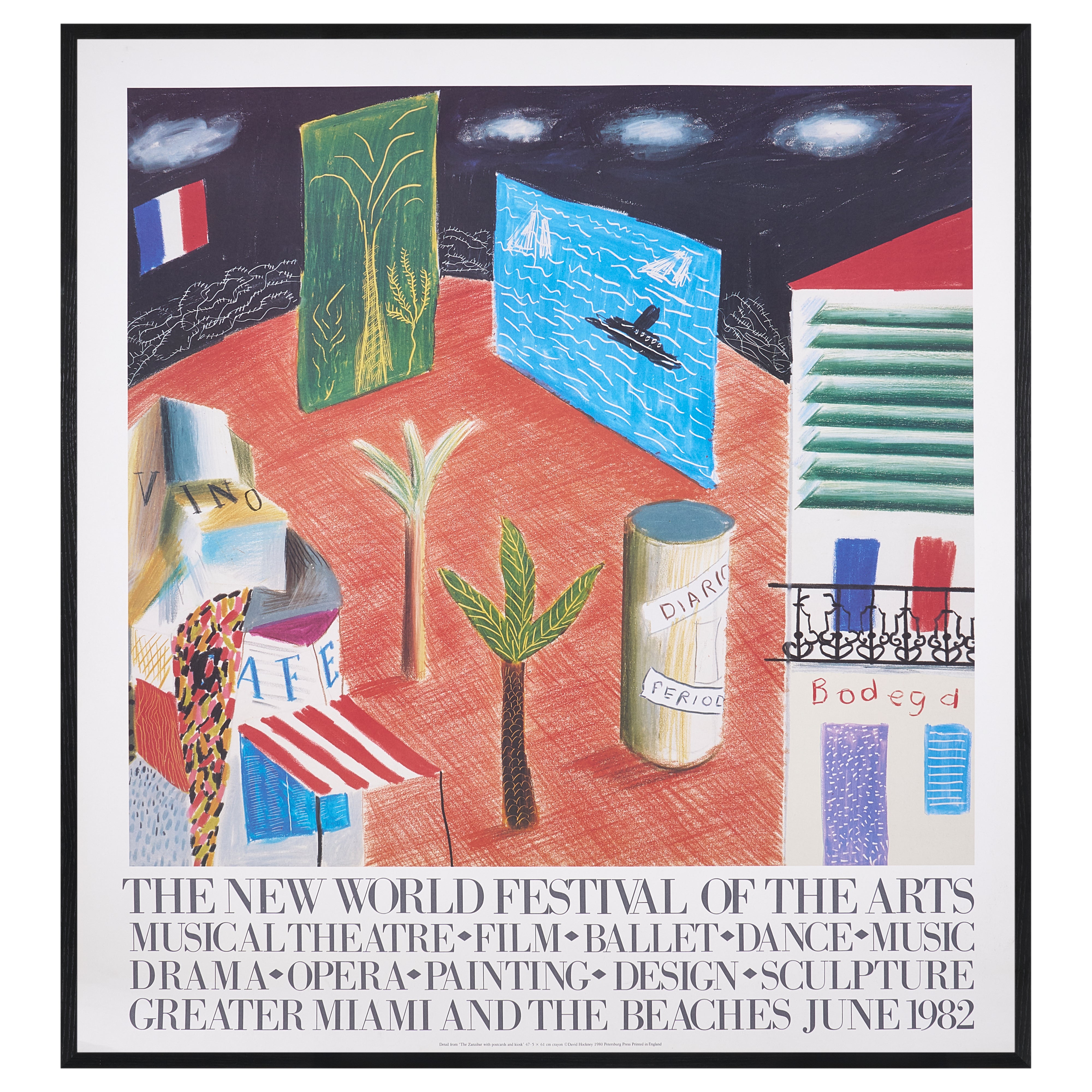 【限定10枚】The Zanzibar with postcards and kiosk 1980 - THE NEW WORLD FESTIVAL OF THE ARTS 1982 / デイヴィッド・ホックニー