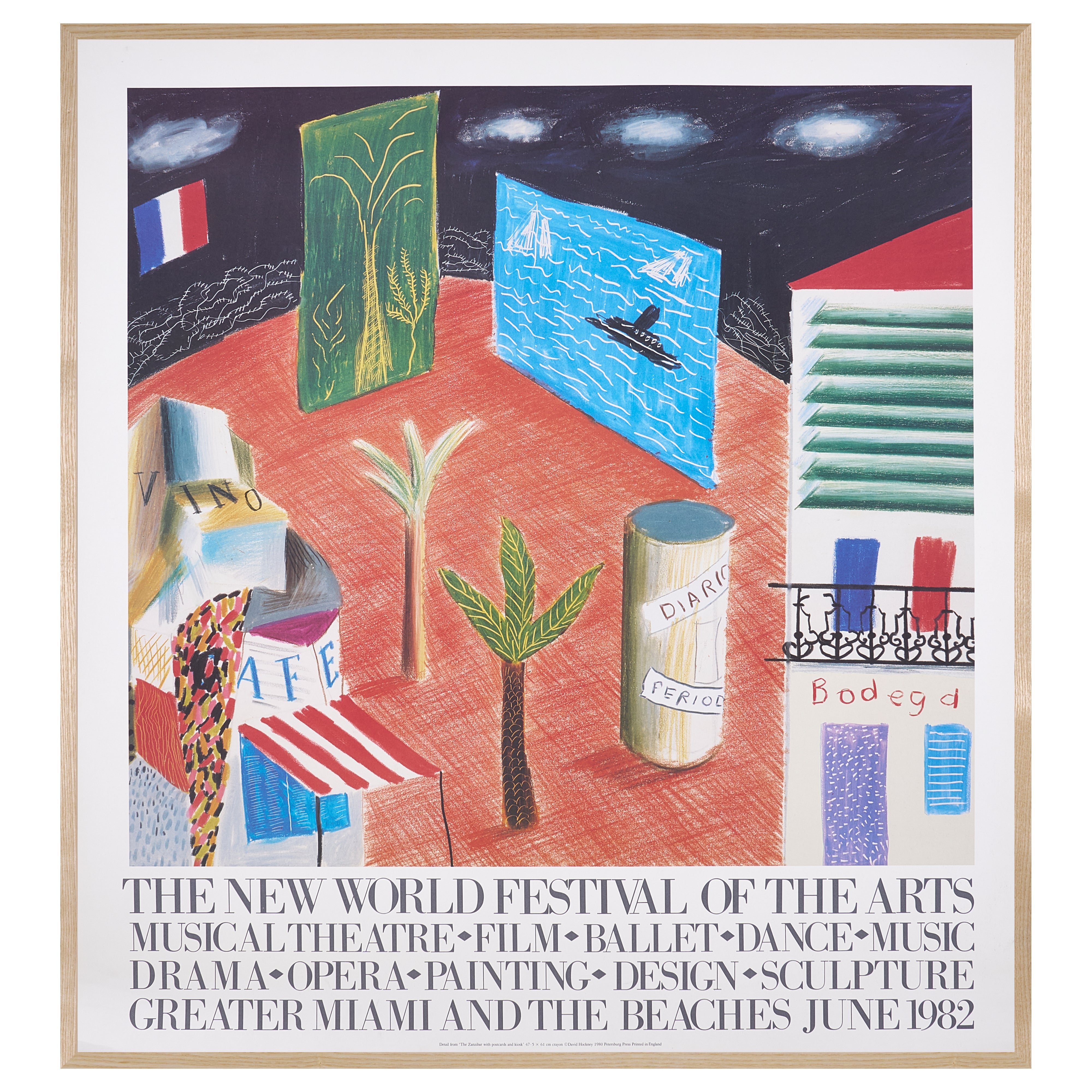 【限定10枚】The Zanzibar with postcards and kiosk 1980 - THE NEW WORLD FESTIVAL OF THE ARTS 1982 / デイヴィッド・ホックニー