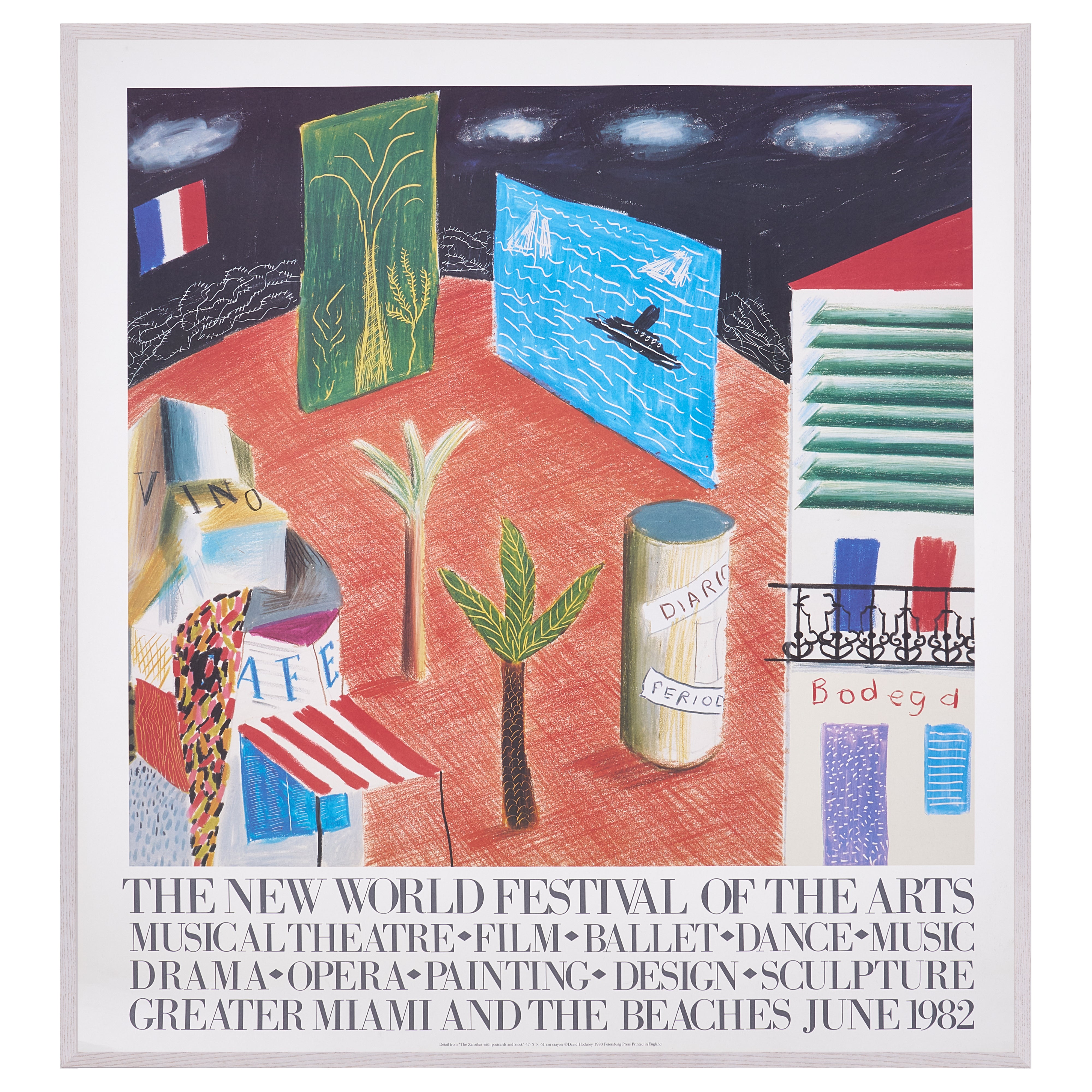 【限定10枚】The Zanzibar with postcards and kiosk 1980 - THE NEW WORLD FESTIVAL OF THE ARTS 1982 / デイヴィッド・ホックニー