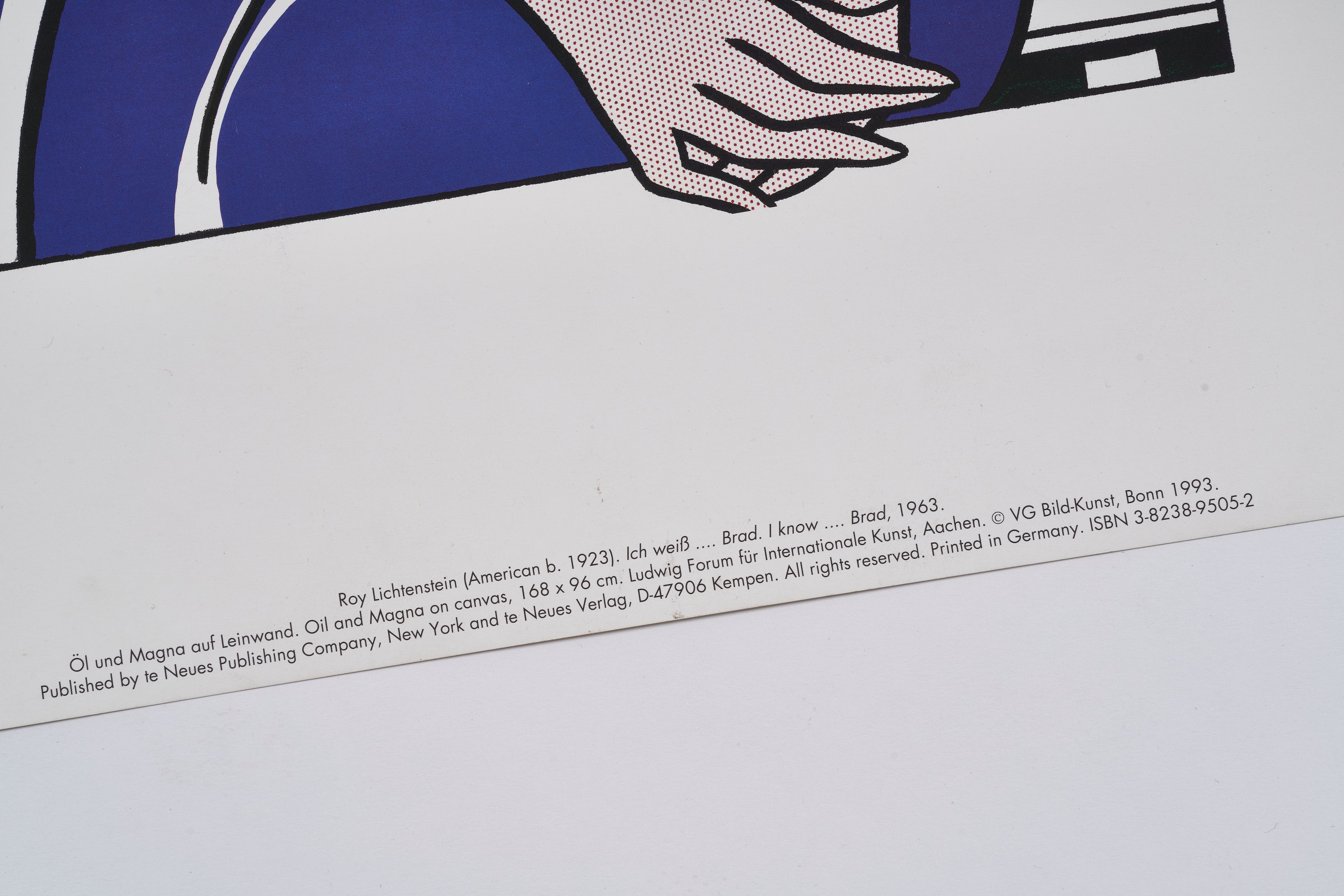 完売【限定10枚】I Know How You Must Feel, Brad… 1963 - te Neues Publishing 1993 / ロイ・リキテンスタイン