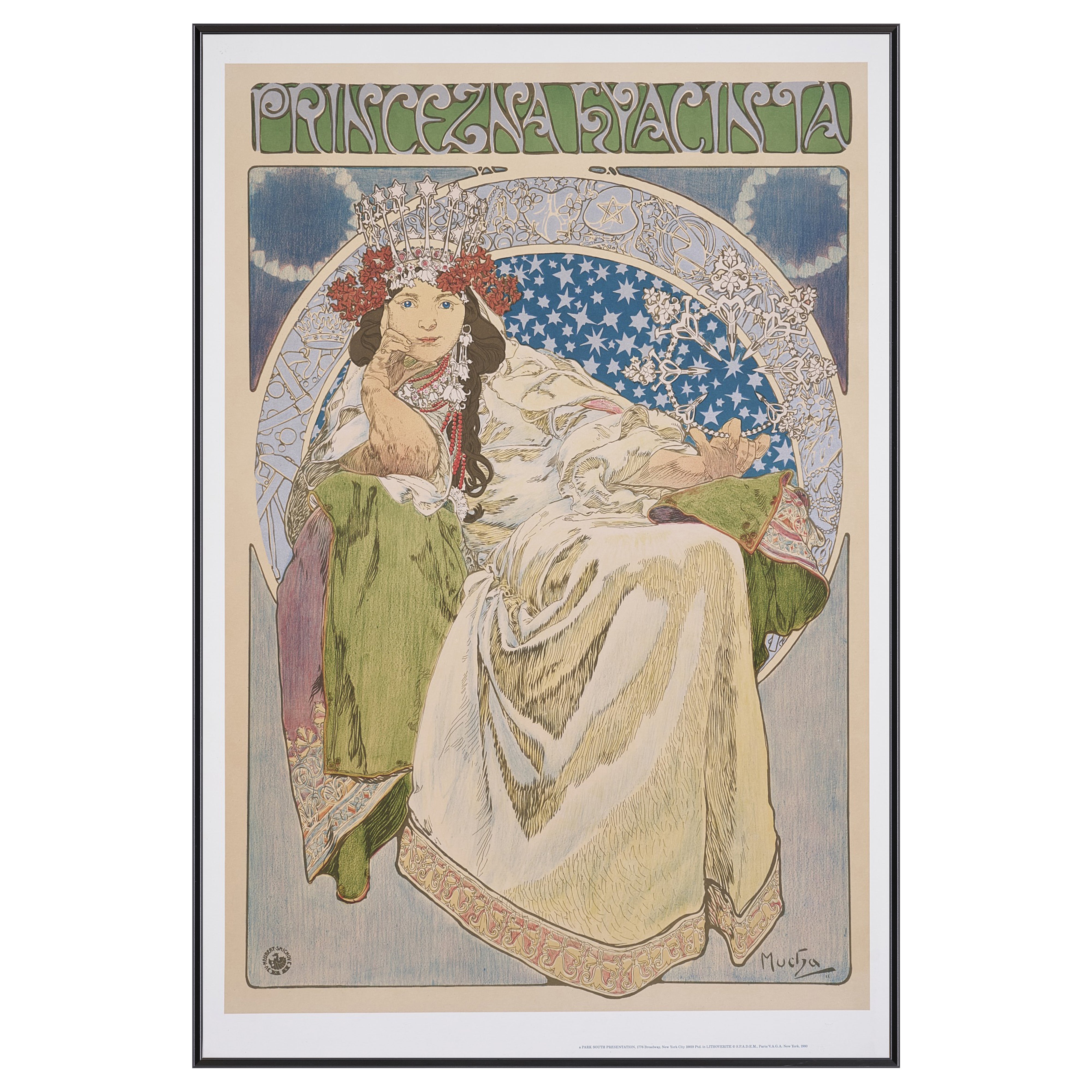 【限定10枚】PRINCEZNA HYACINTA 1911 - SPADEM Paris, VAGA New York 1980 / アルフォンス・ミュシャ