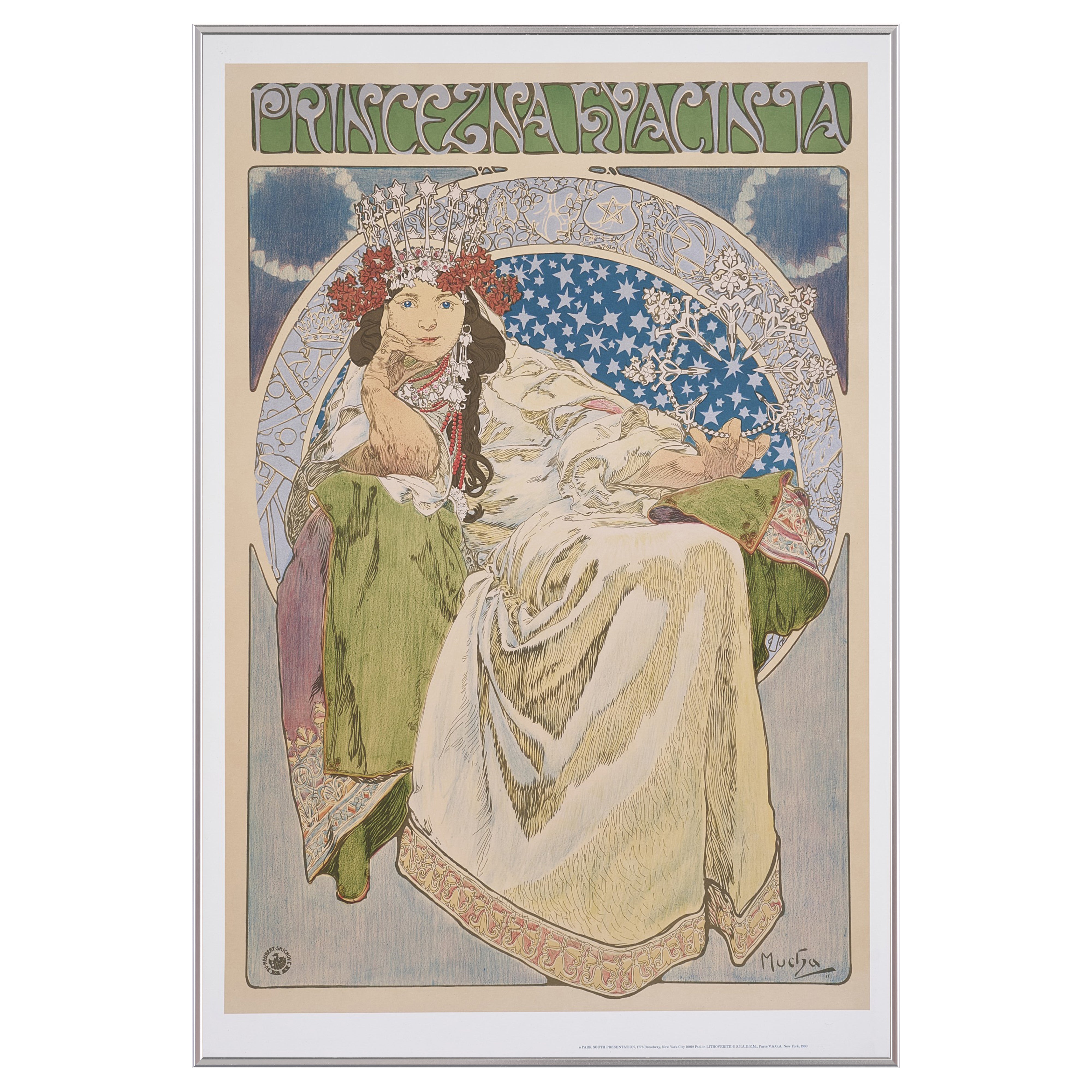 【限定10枚】PRINCEZNA HYACINTA 1911 - SPADEM Paris, VAGA New York 1980 / アルフォンス・ミュシャ