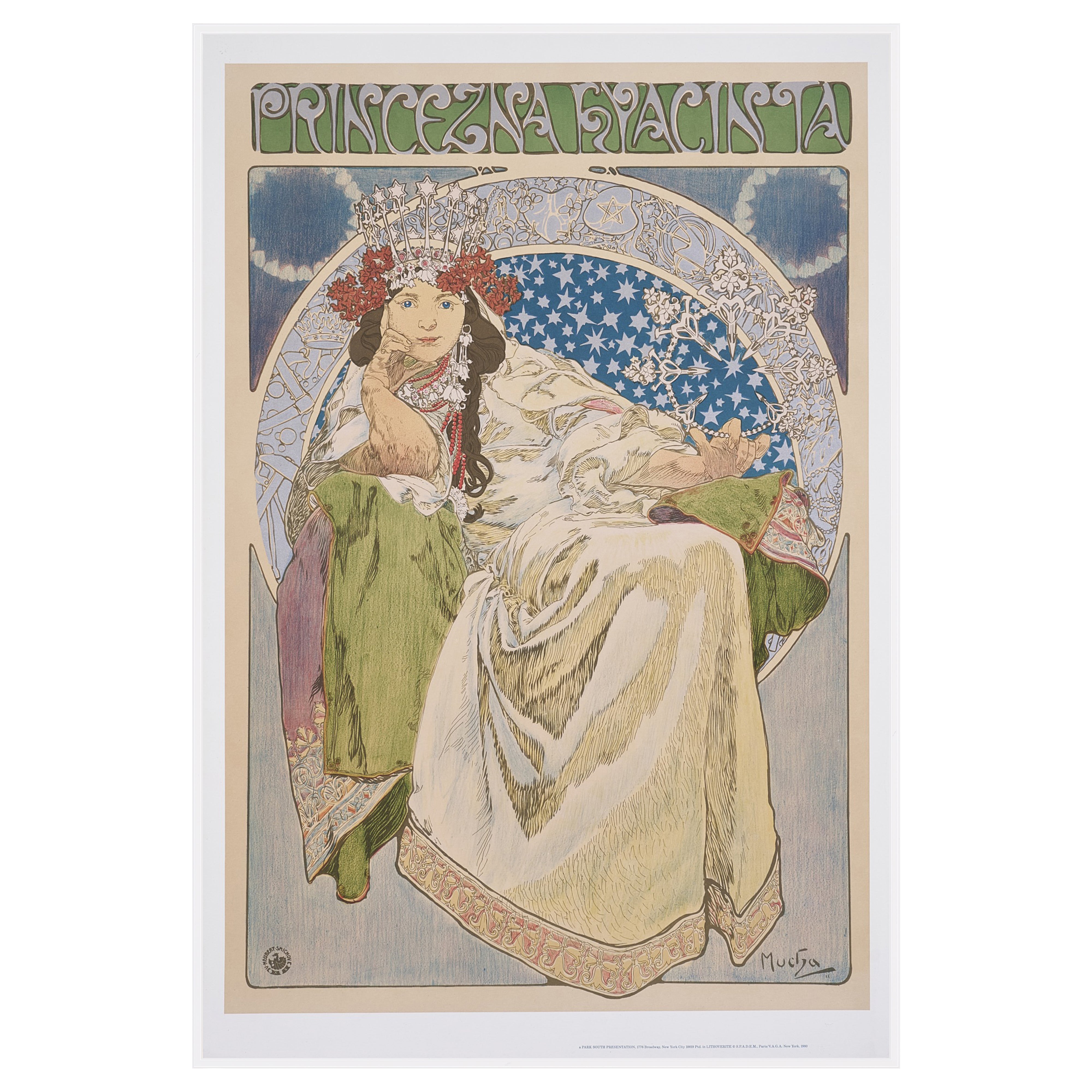 【限定10枚】PRINCEZNA HYACINTA 1911 - SPADEM Paris, VAGA New York 1980 / アルフォンス・ミュシャ