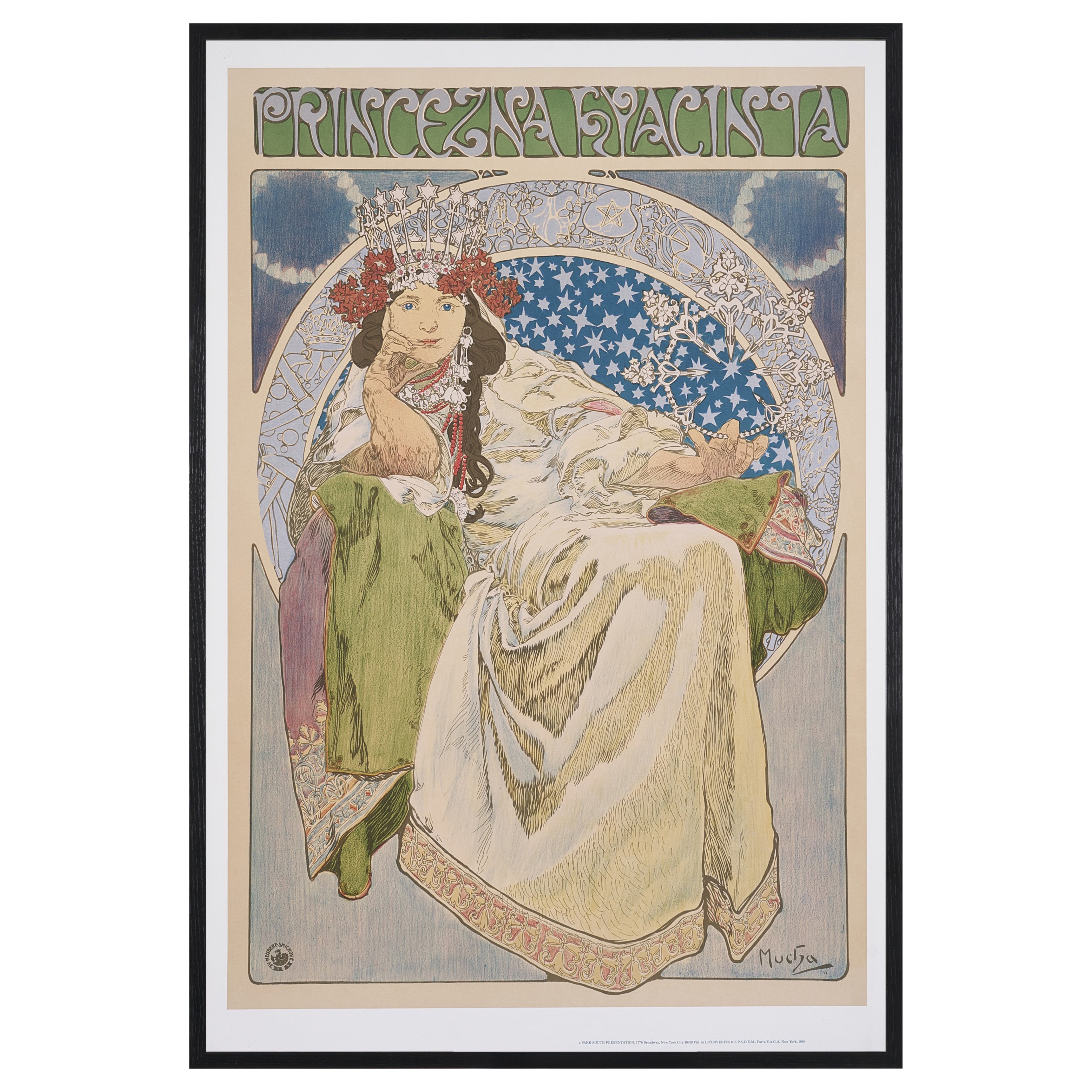 【限定10枚】PRINCEZNA HYACINTA 1911 - SPADEM Paris, VAGA New York 1980 / アルフォンス・ミュシャ