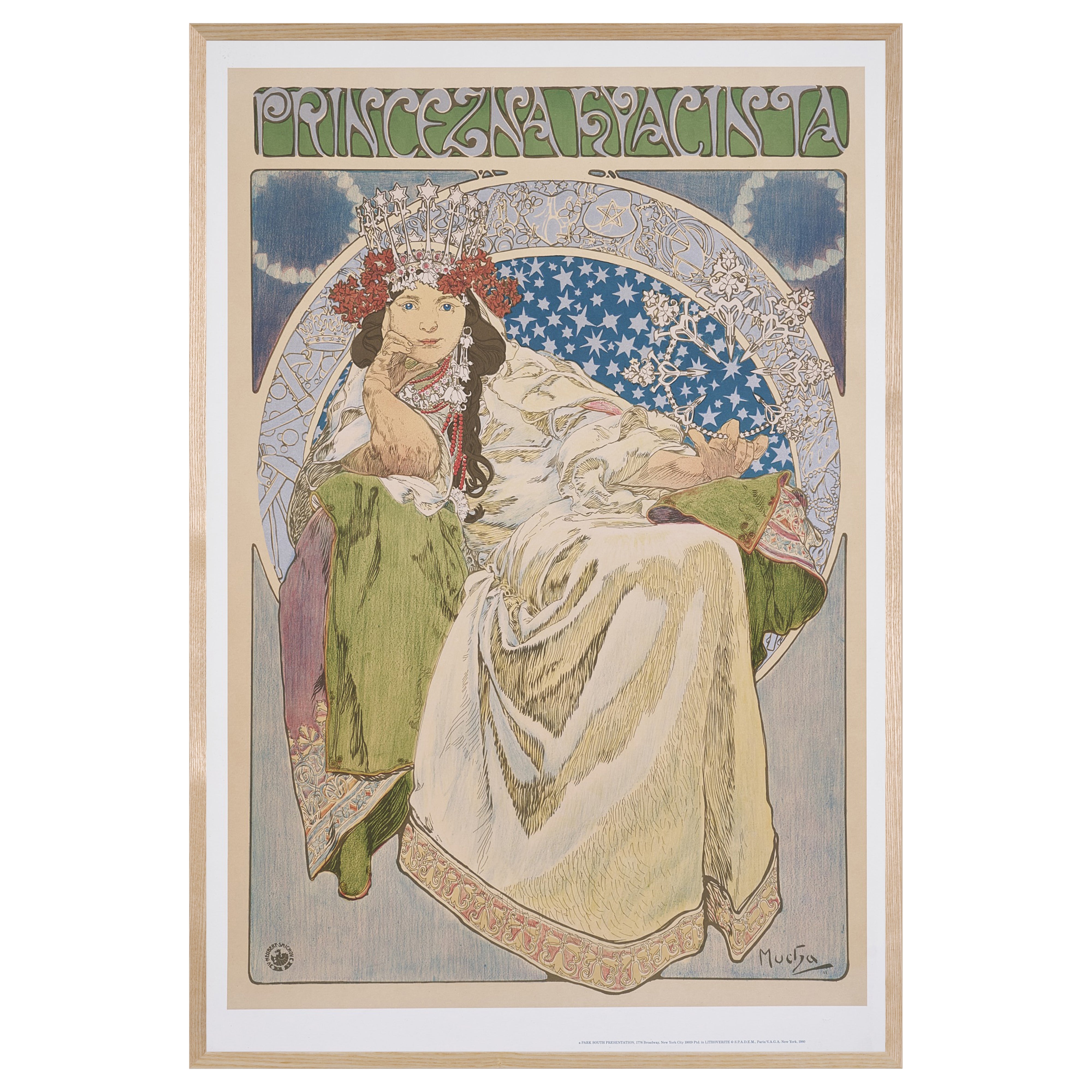 【限定10枚】PRINCEZNA HYACINTA 1911 - SPADEM Paris, VAGA New York 1980 / アルフォンス・ミュシャ